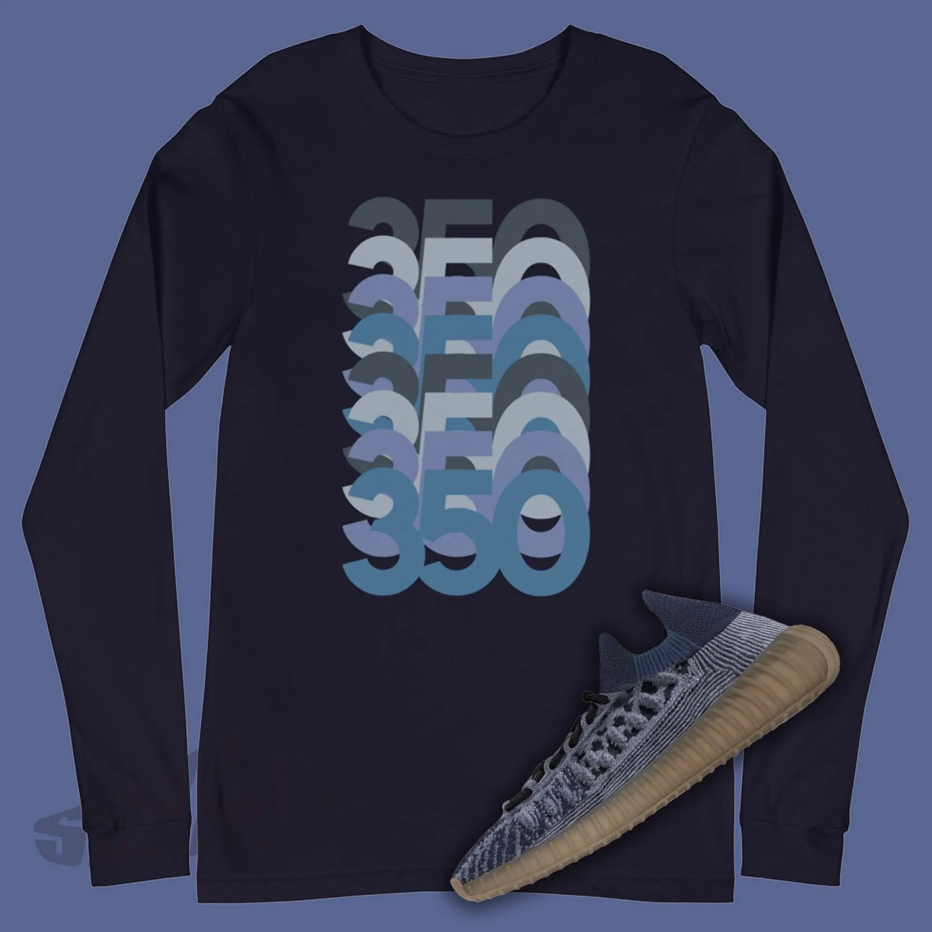 350 Stack Long Sleeve Shirt To Match Yeezy 350 Boost V2 CMPCT Slate Blue