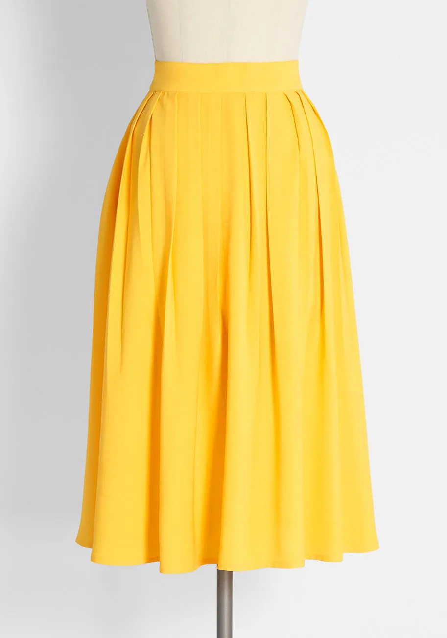 A Darling Disruption Pleated Swing Skirt