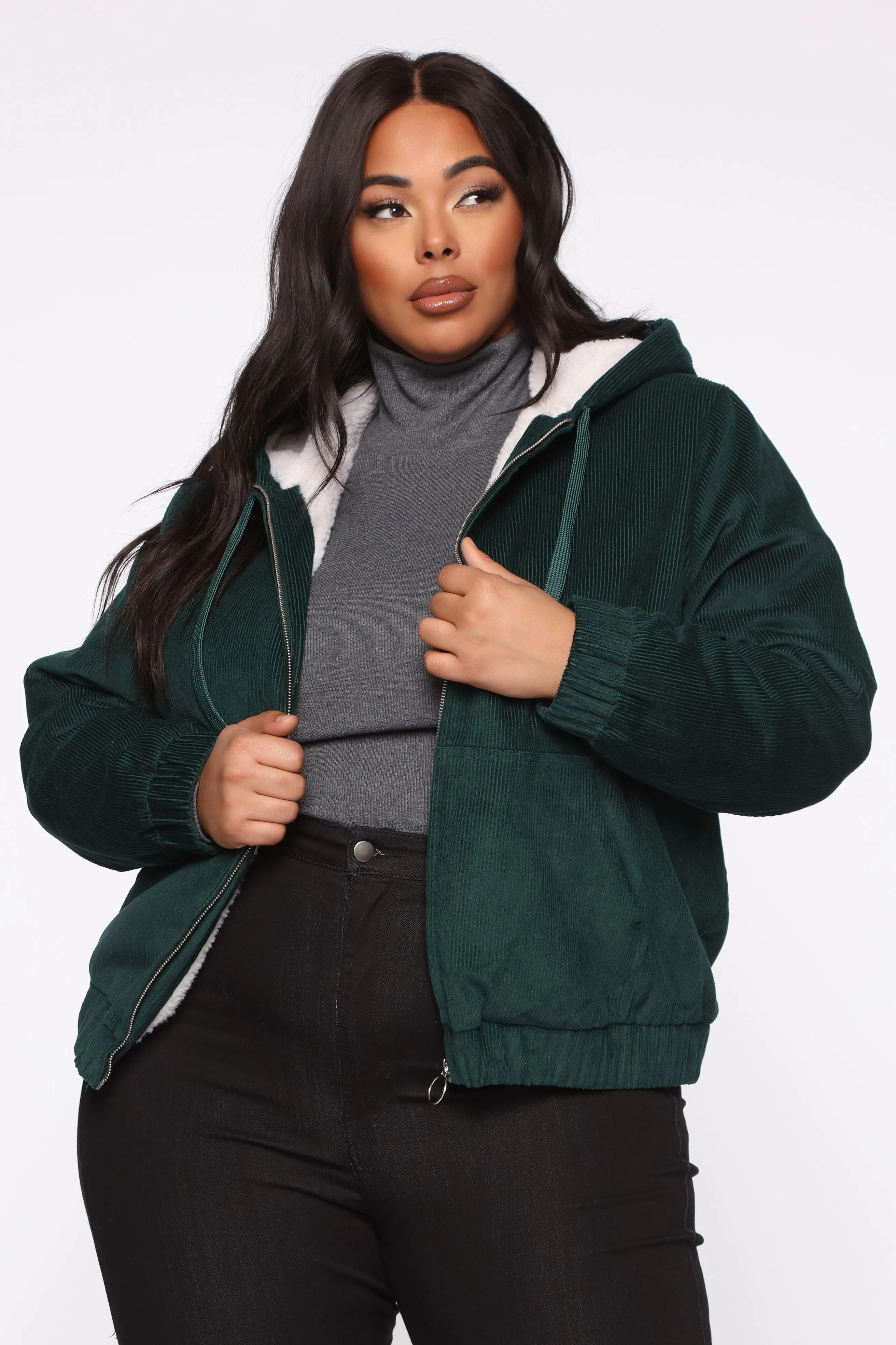 Adoring You Bomber Jacket - Emerald