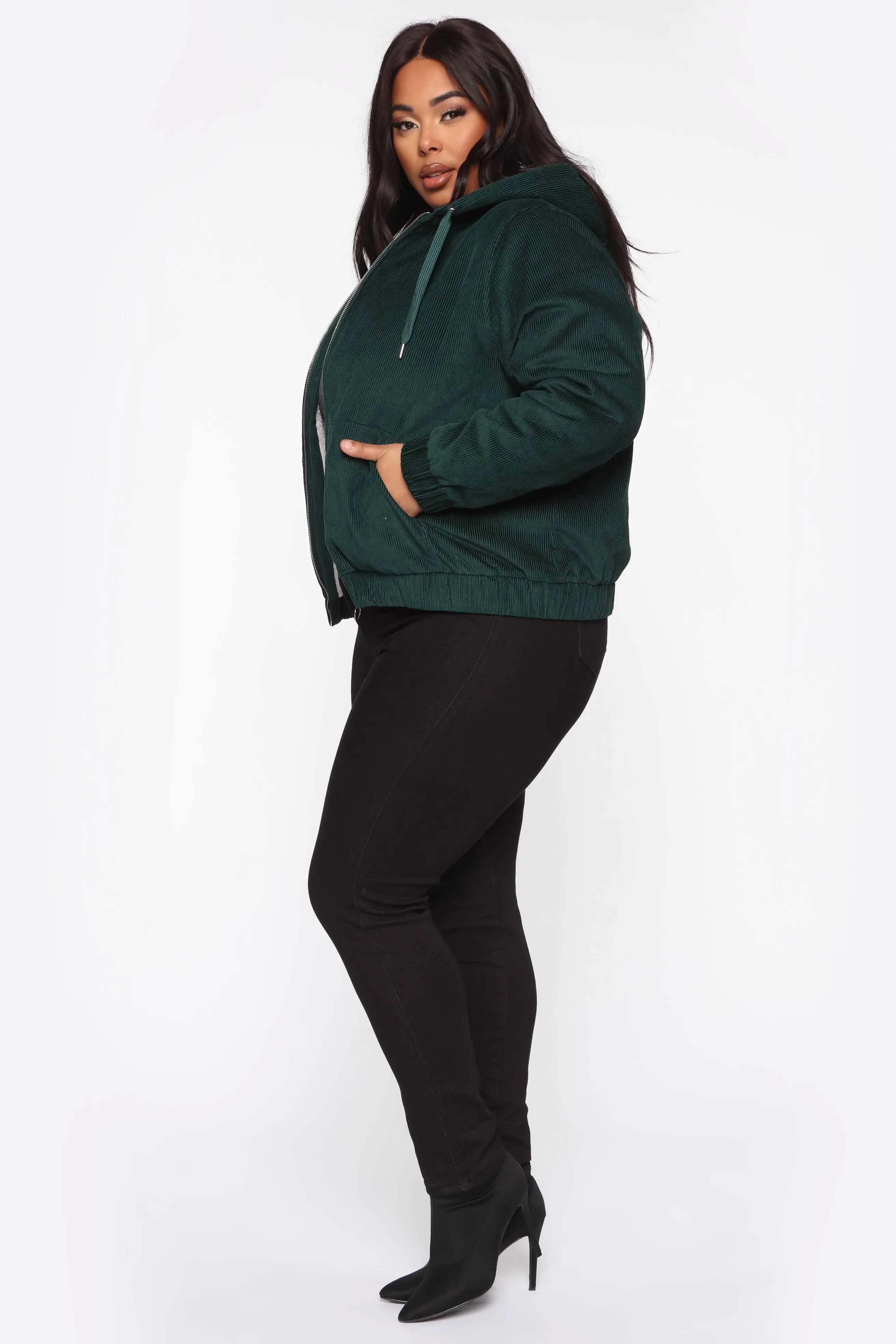 Adoring You Bomber Jacket - Emerald