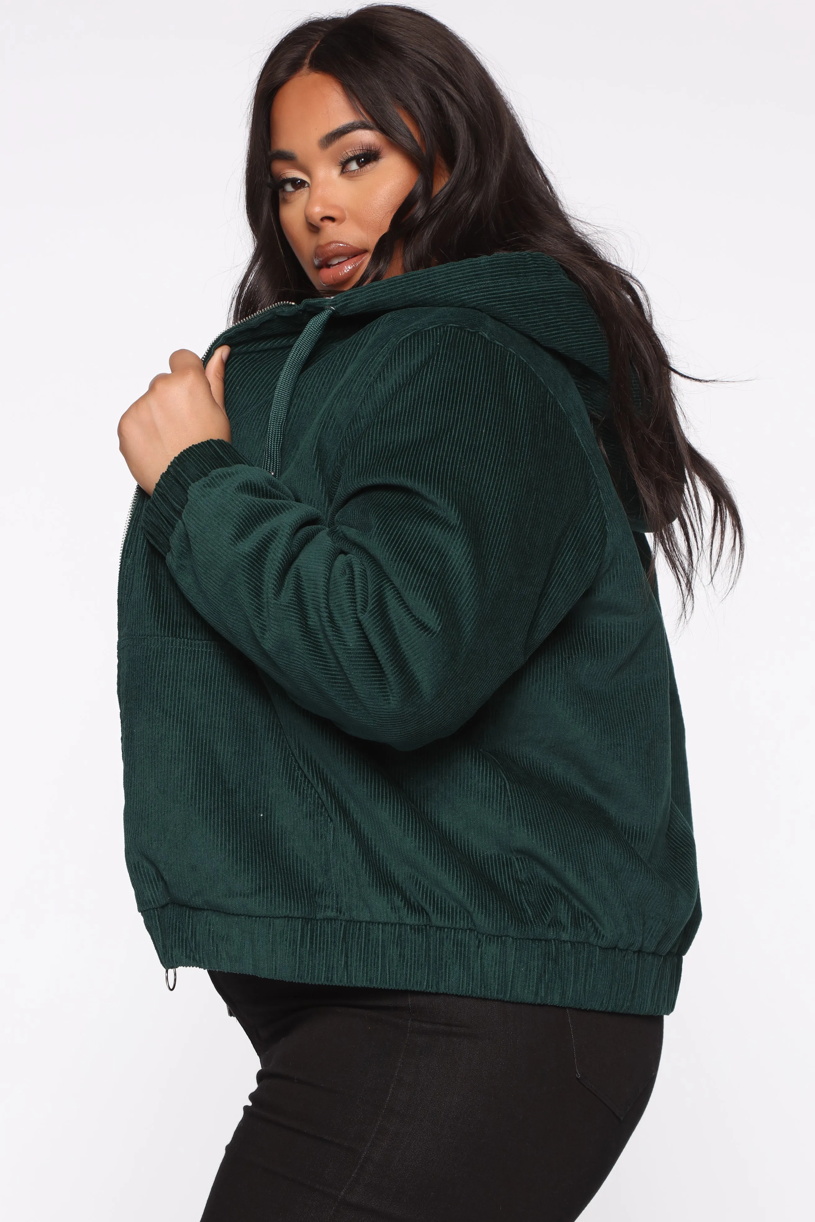 Adoring You Bomber Jacket - Emerald