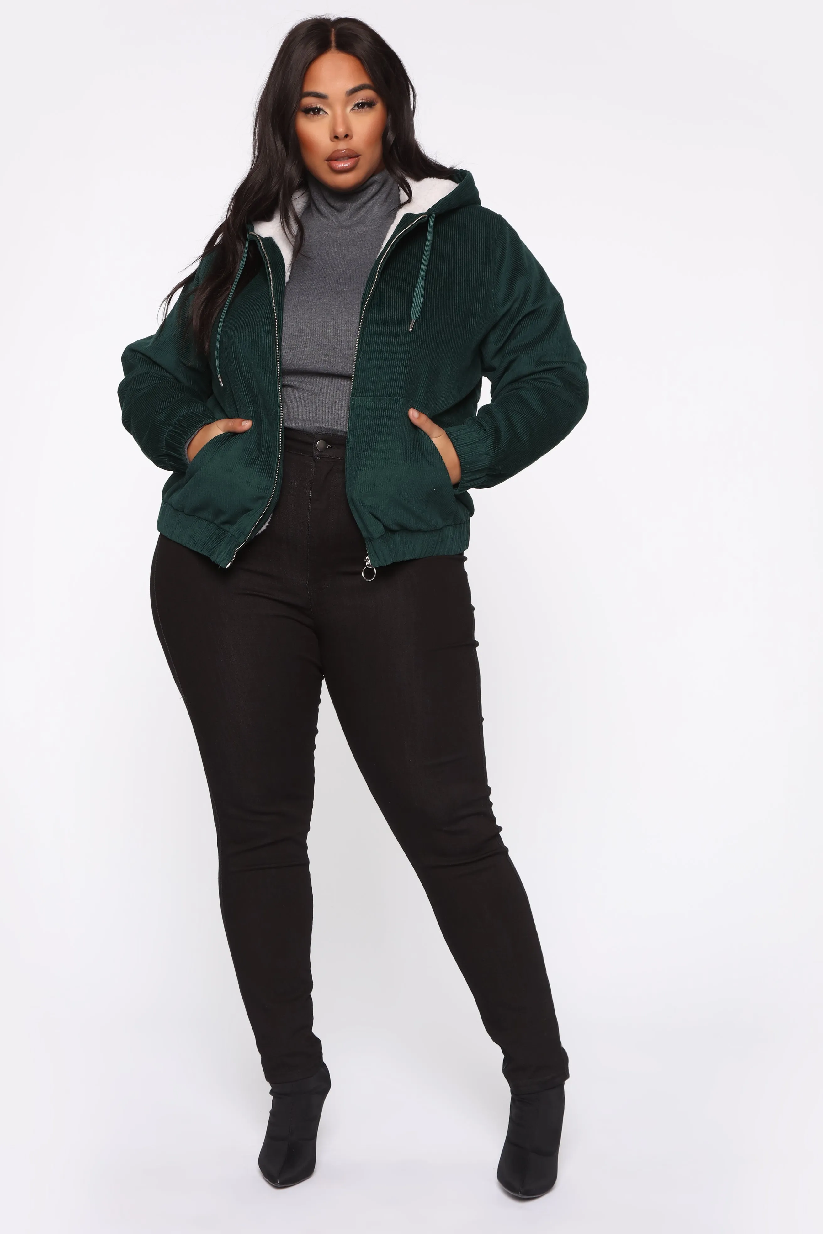 Adoring You Bomber Jacket - Emerald