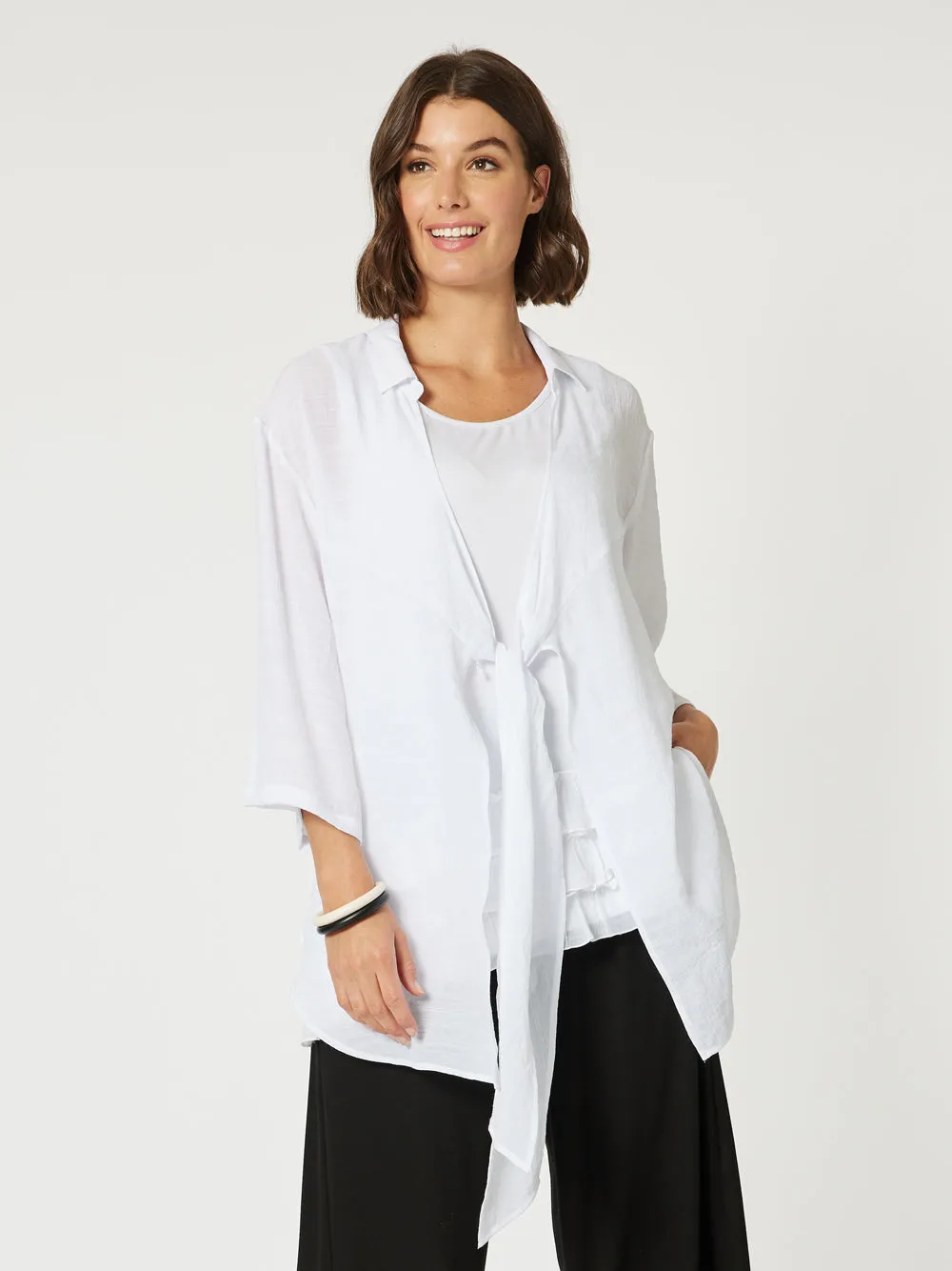 Aegean Shacket - White