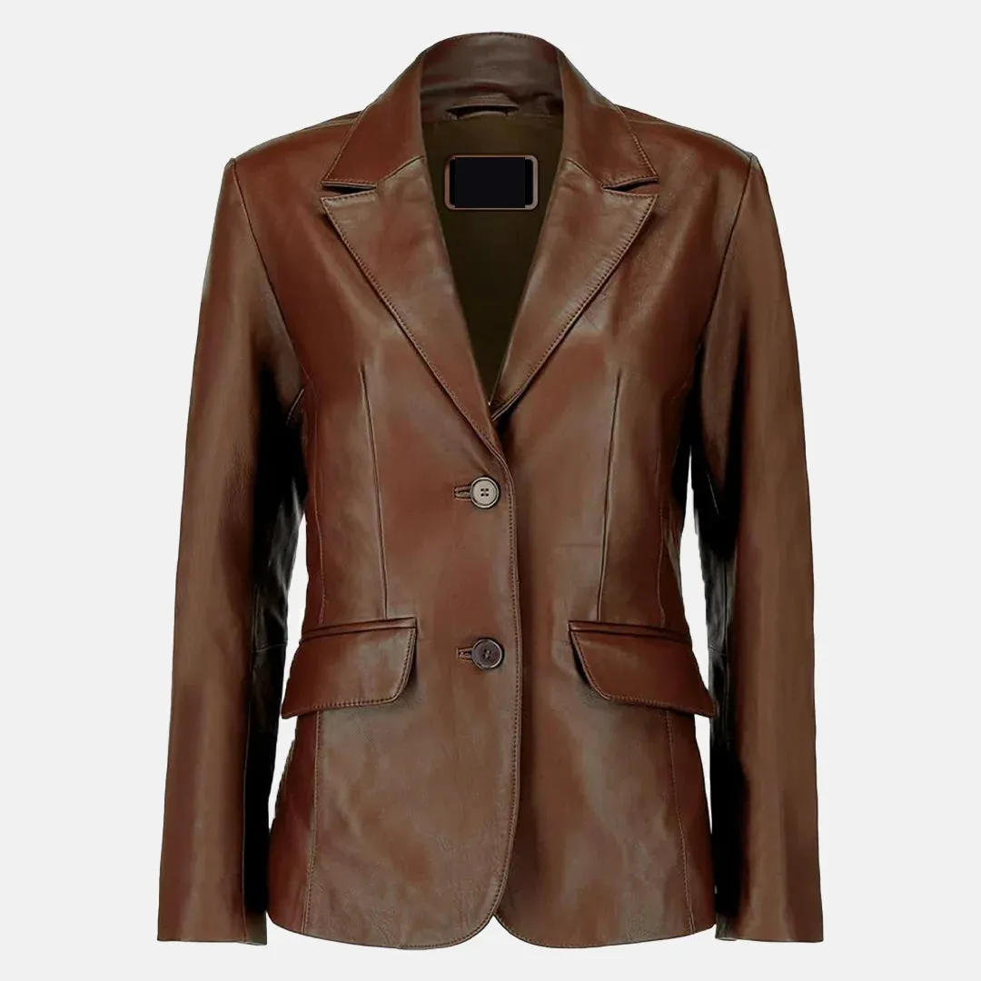 Allure Leather Blazer for Women