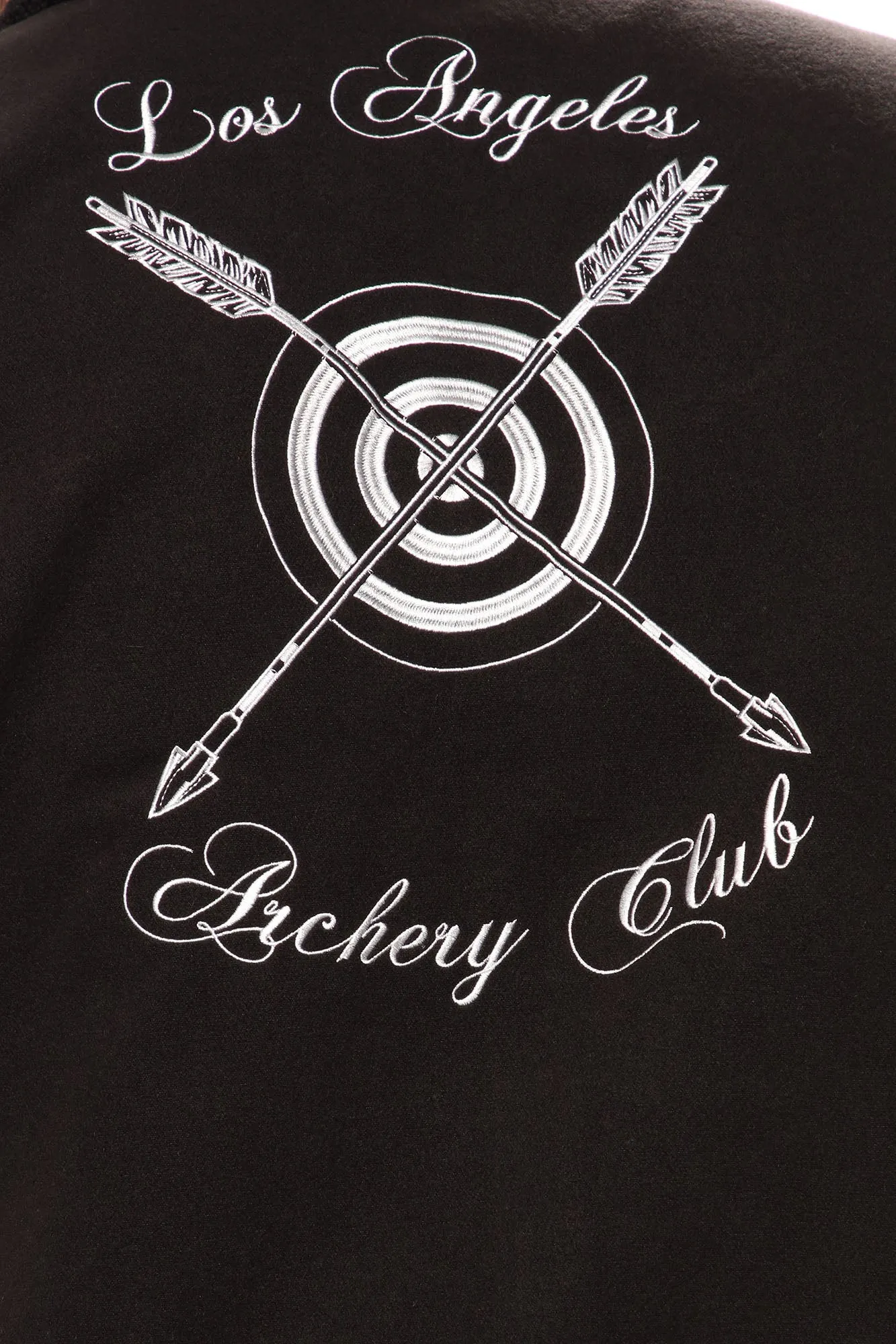 Archery Club Sherpa Collared Varsity Jacket - Black