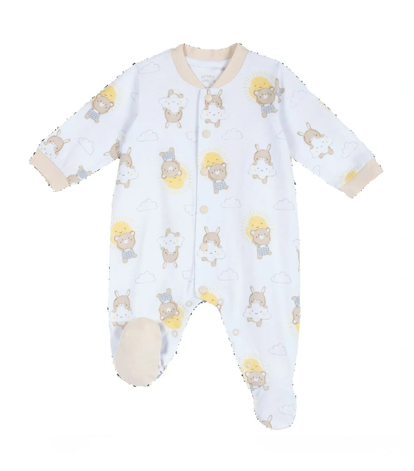 Babysuit with All-Over Pattern - White