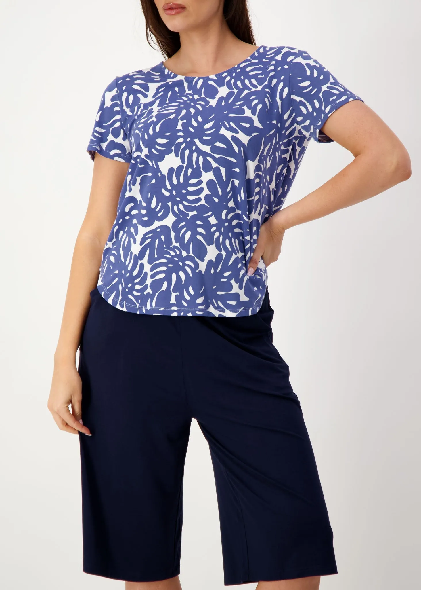 Bakar 3/4 Length Bamboo Culottes - Navy