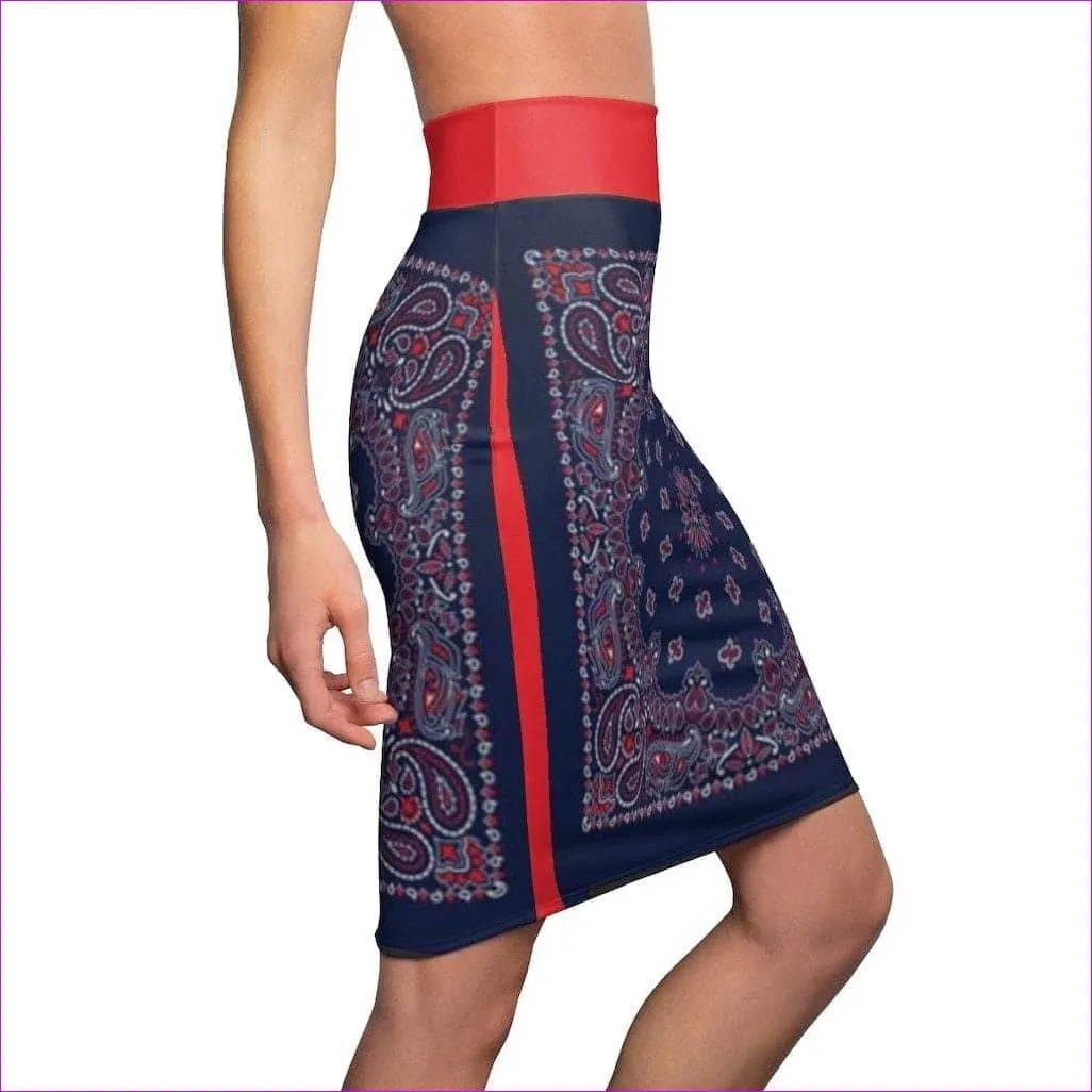 Bandanna Branded Womens Pencil Skirt- Ships from The US