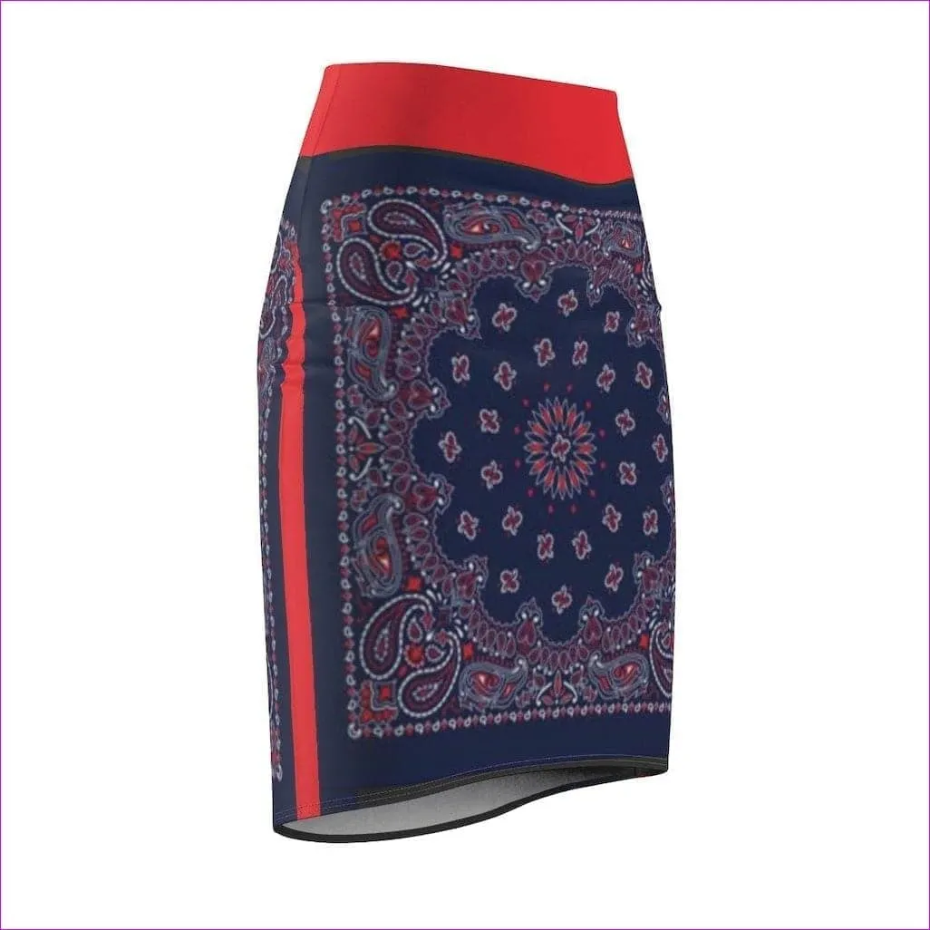 Bandanna Branded Womens Pencil Skirt- Ships from The US