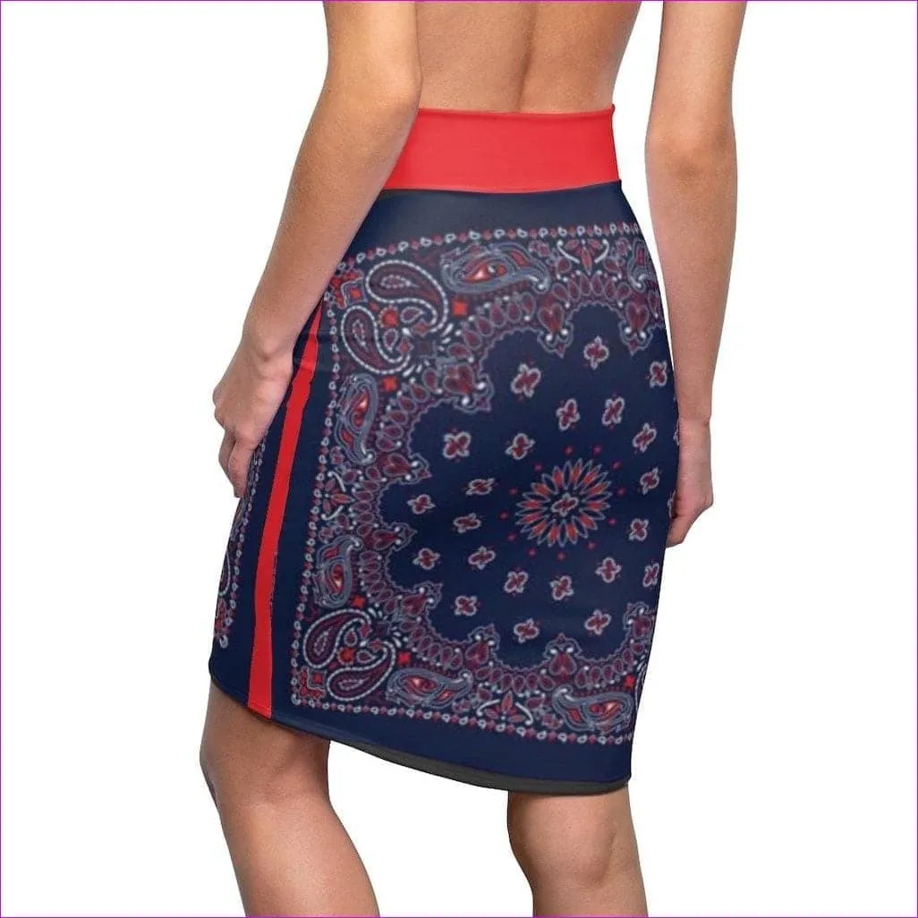 Bandanna Branded Womens Pencil Skirt- Ships from The US