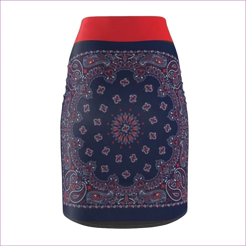 Bandanna Branded Womens Pencil Skirt- Ships from The US