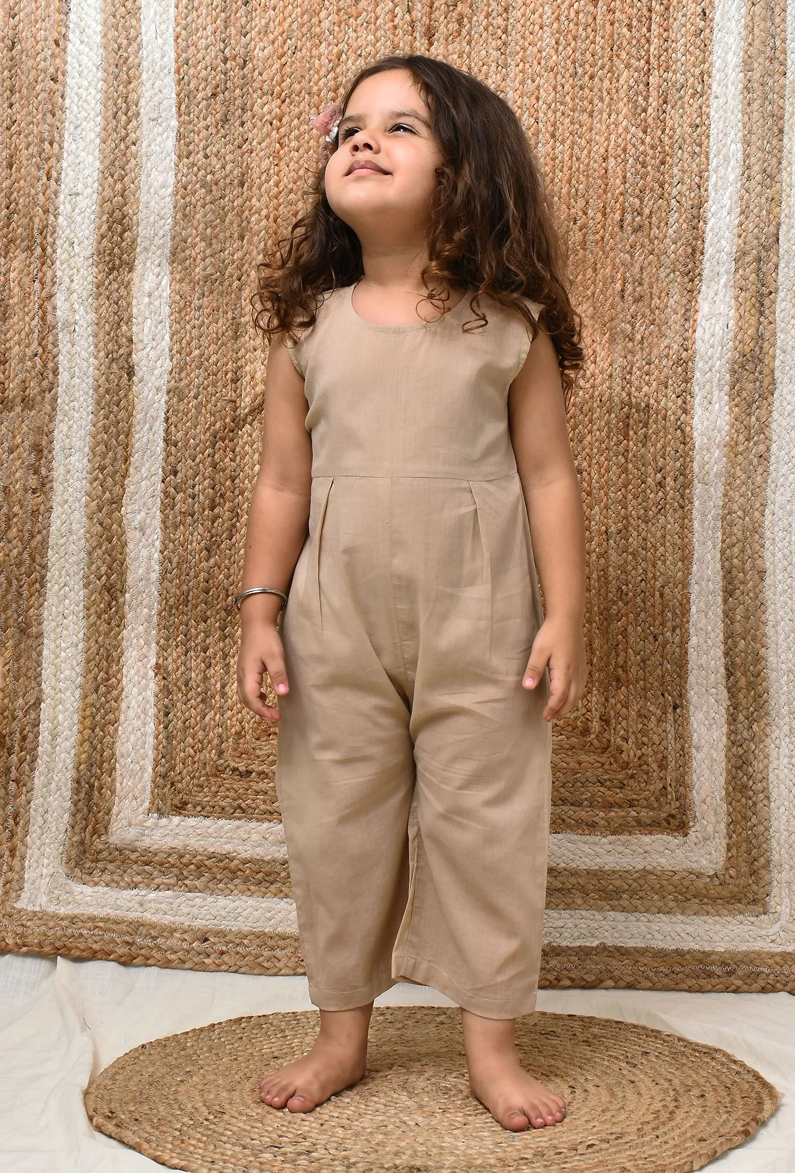 Beige Mul Mul Jumpsuit