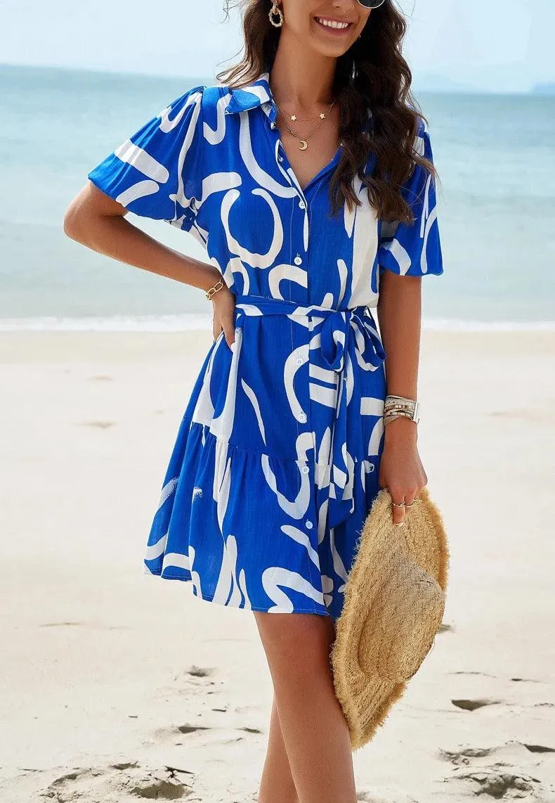 Bitsy Breezy Summer Dress in Blue