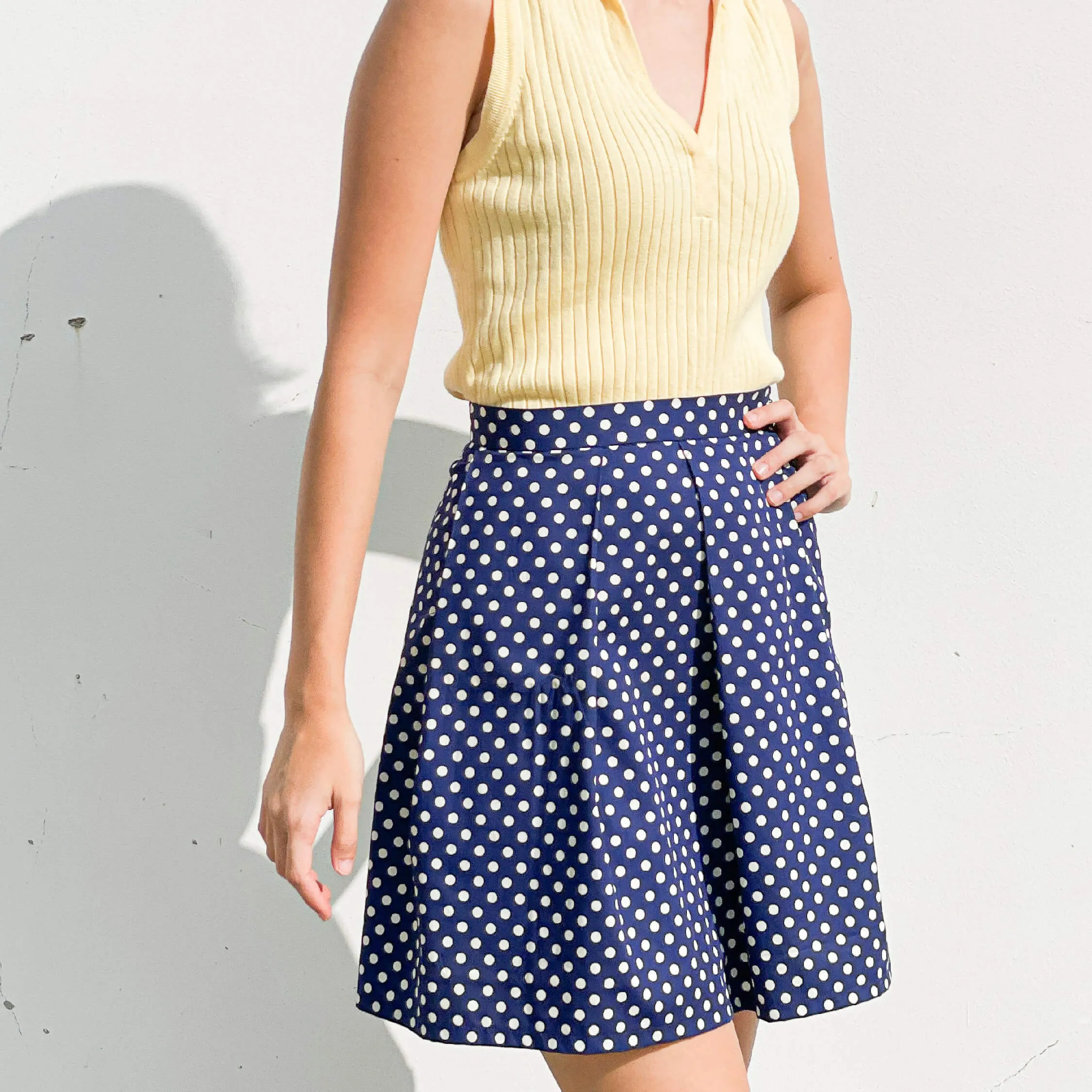 Box Pleated Lined Skirt