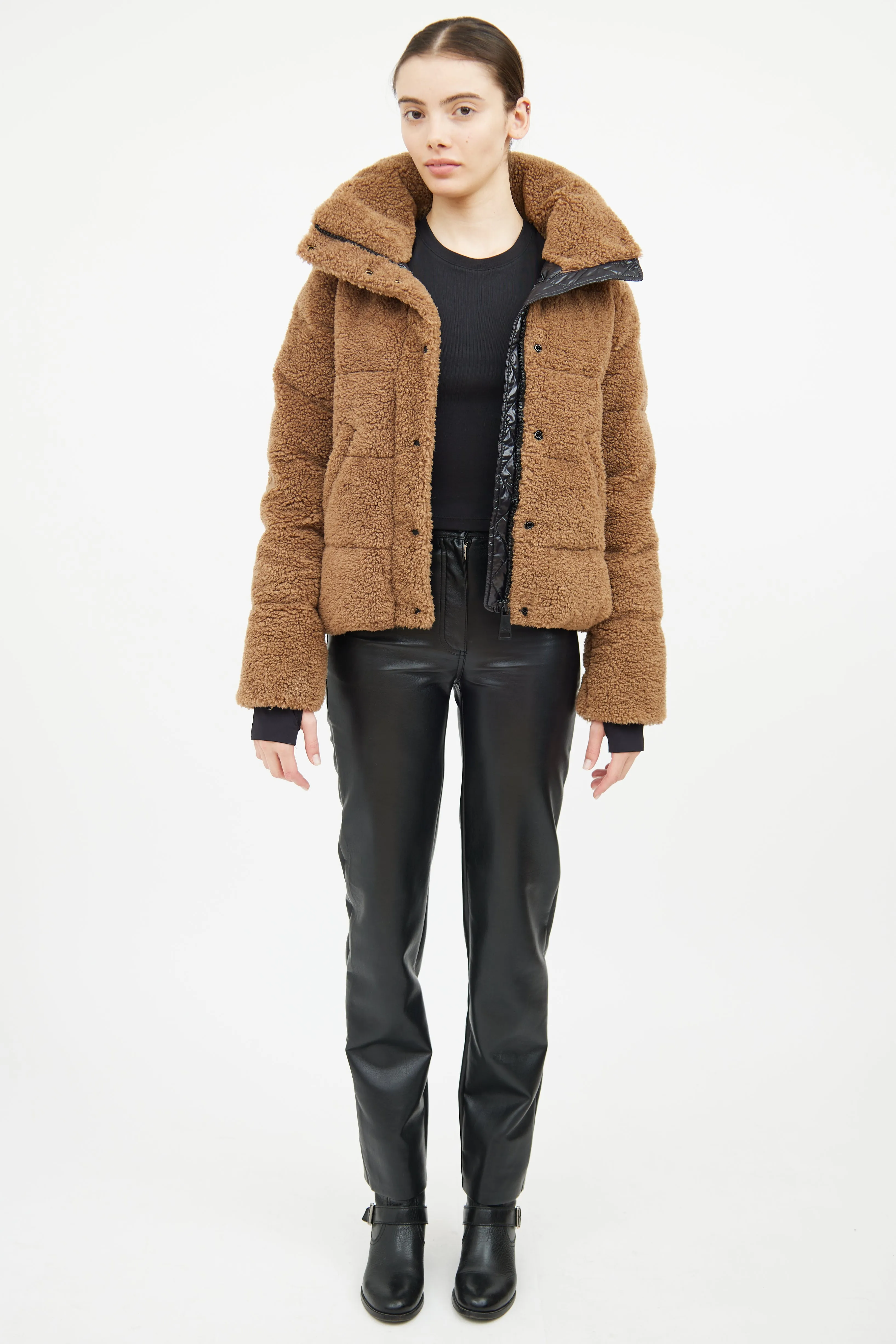 Brown Sherpa Hood Jacket