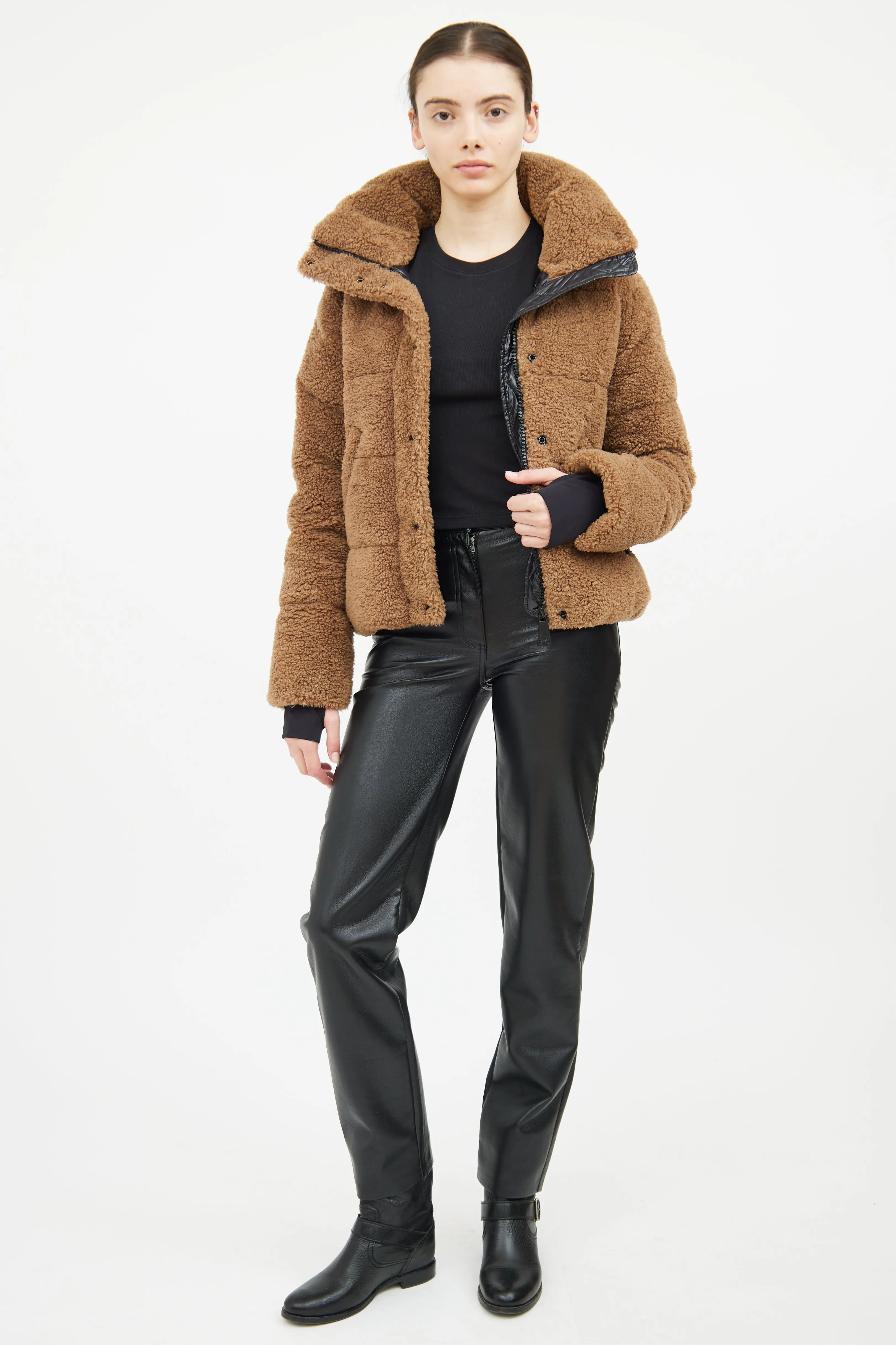 Brown Sherpa Hood Jacket