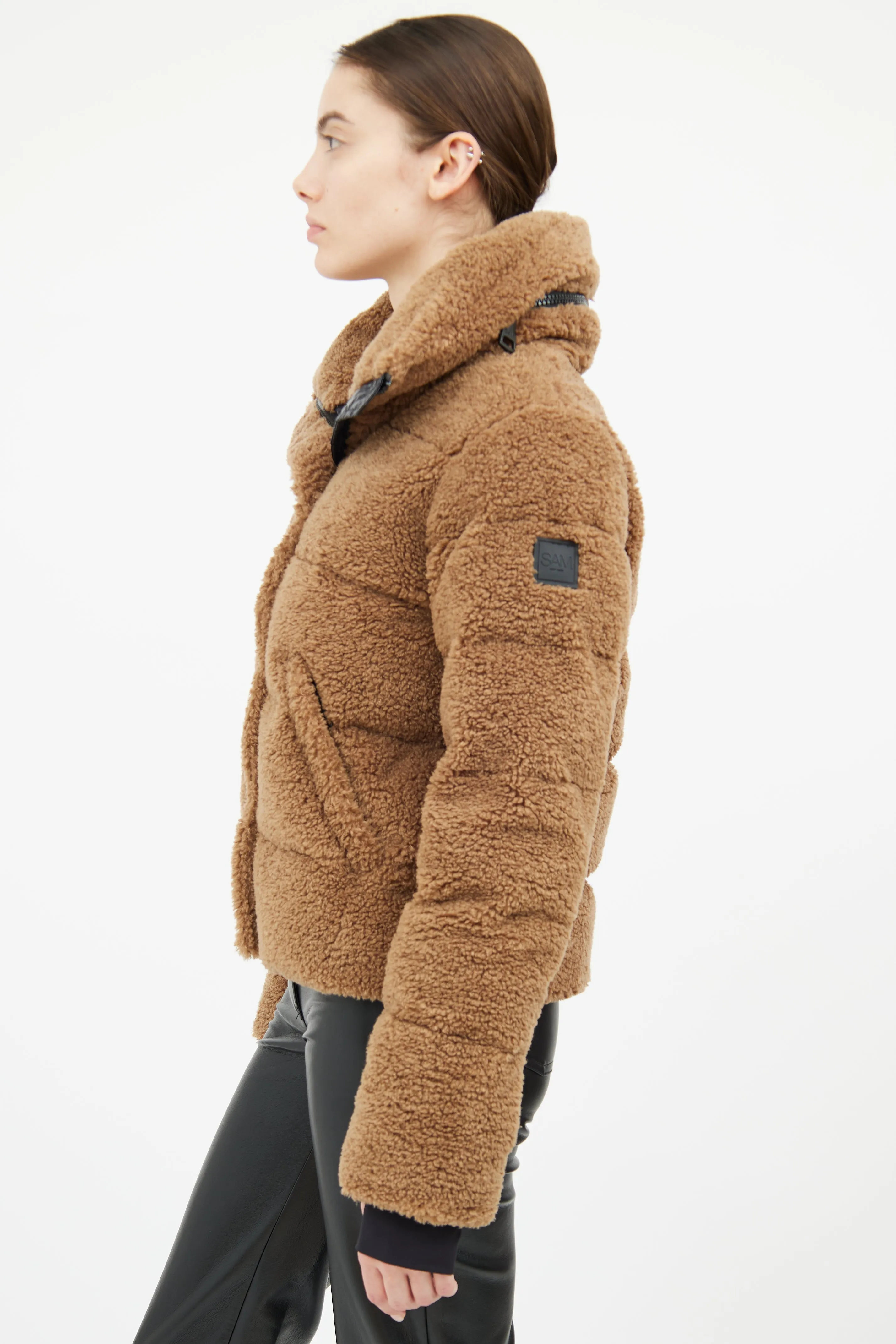 Brown Sherpa Hood Jacket