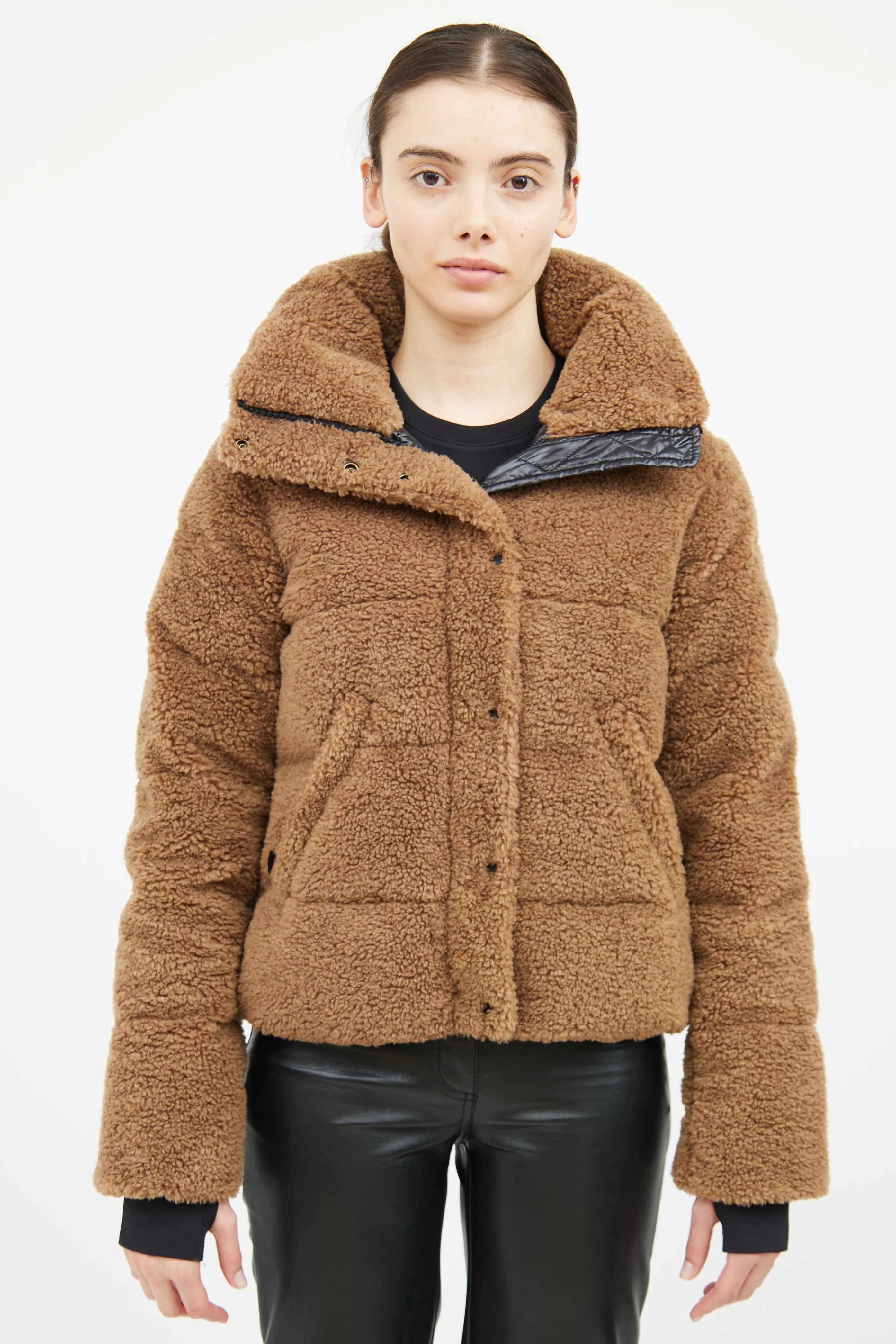 Brown Sherpa Hood Jacket