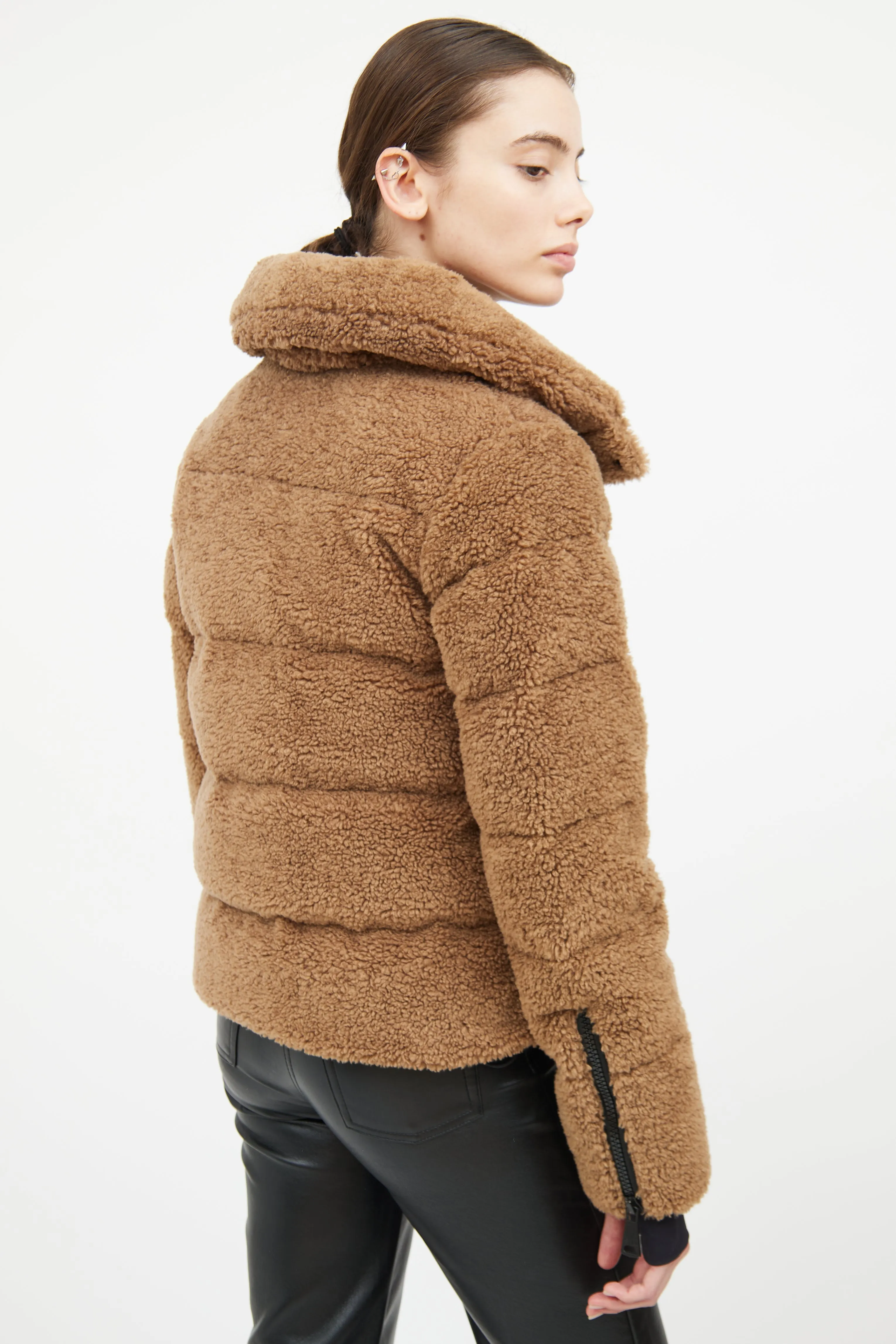 Brown Sherpa Hood Jacket