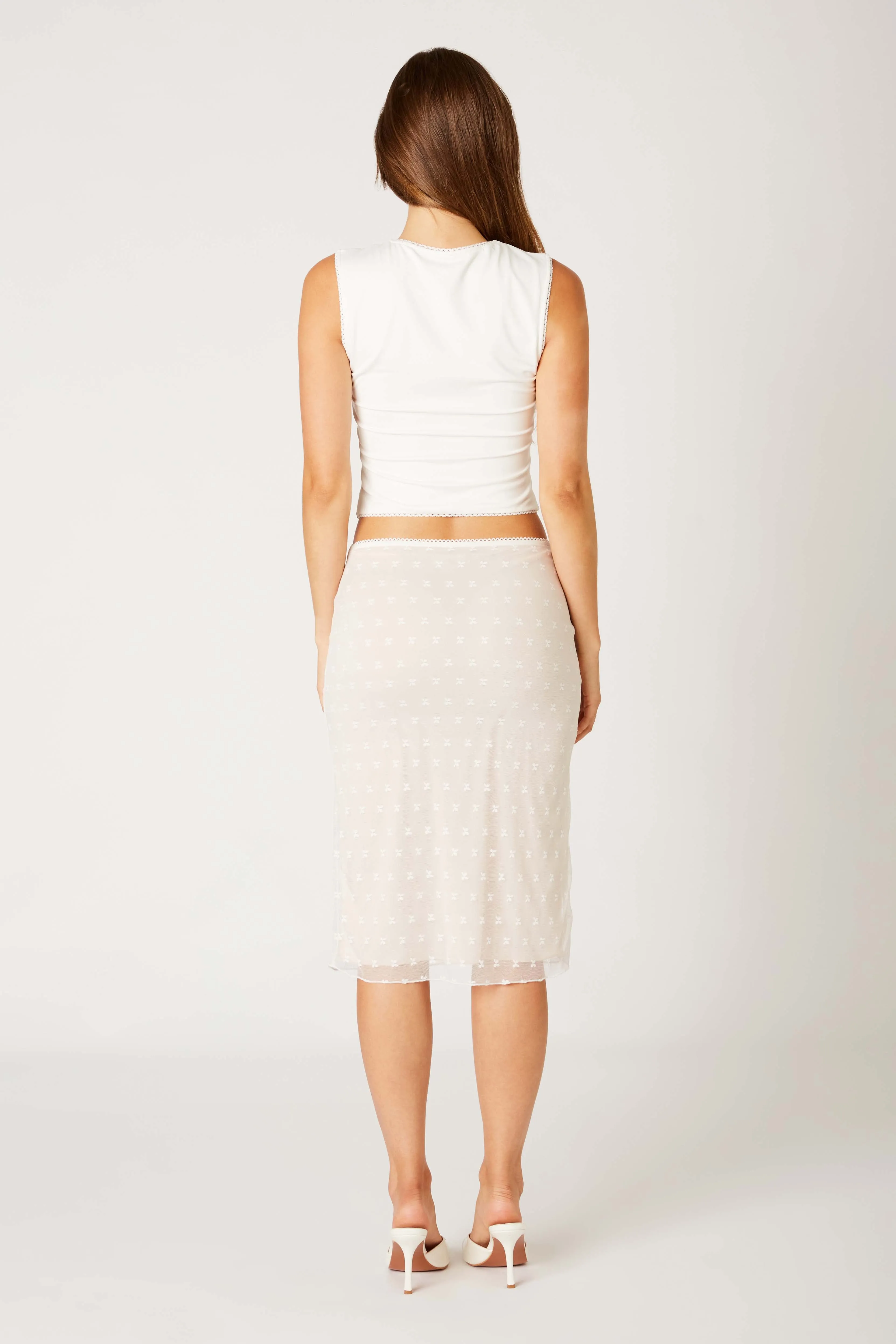 Butterfly Lace Midi Skirt