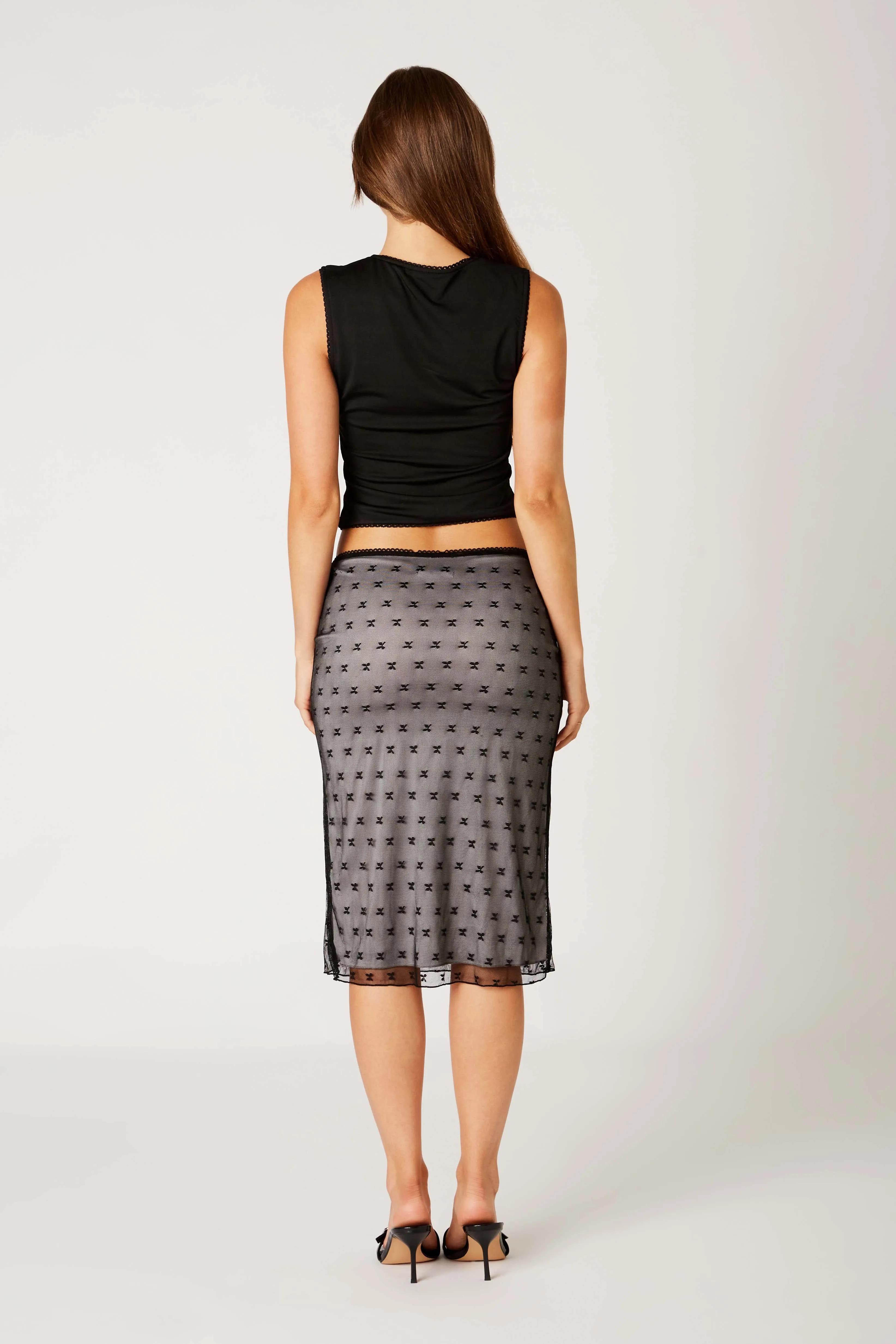 Butterfly Lace Midi Skirt