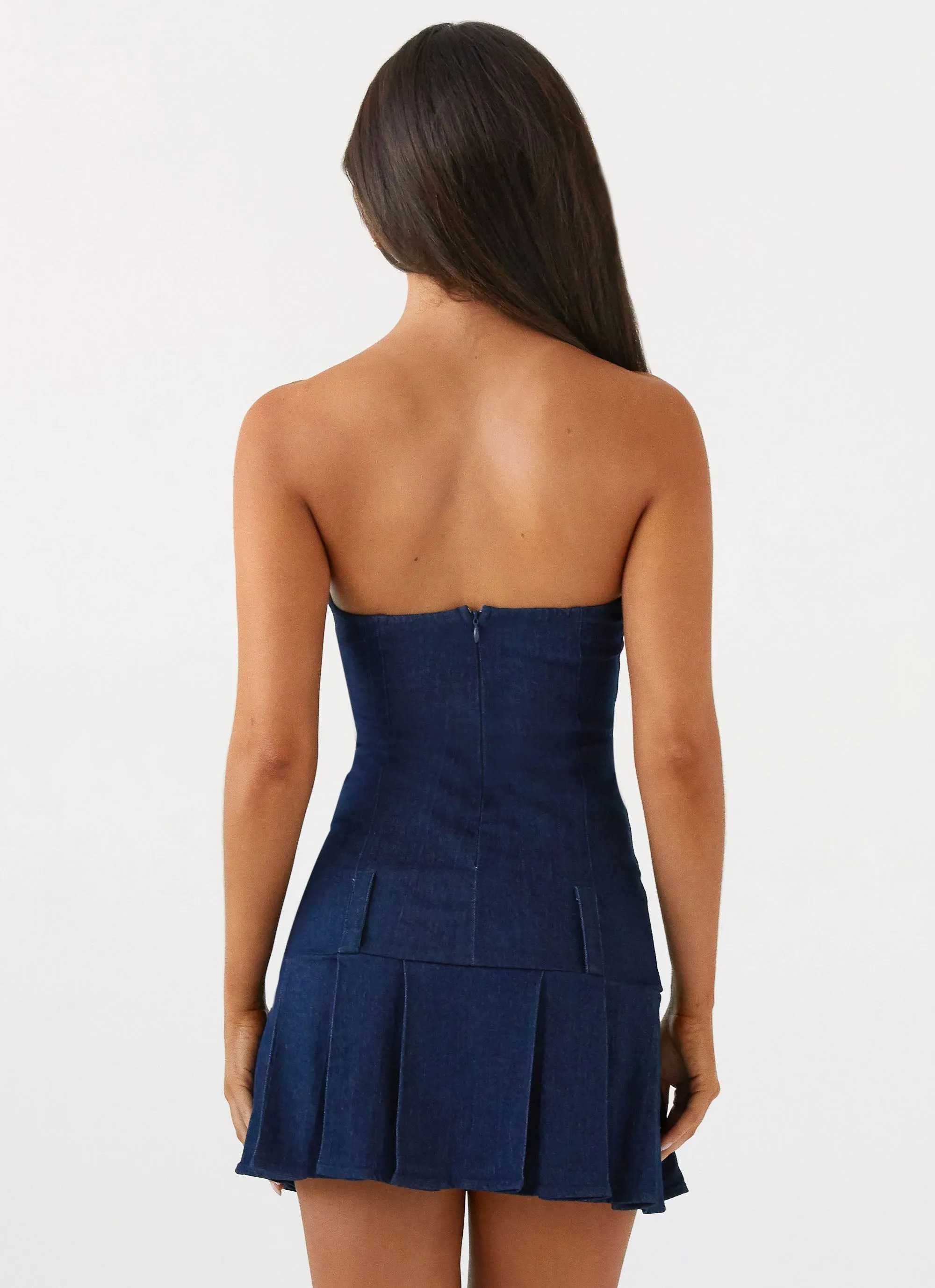 Case Closed Mini Dress - Dark Indigo