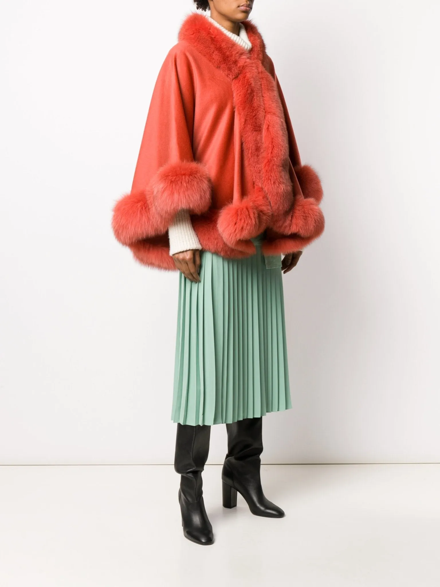 Cashmere Cape with fox