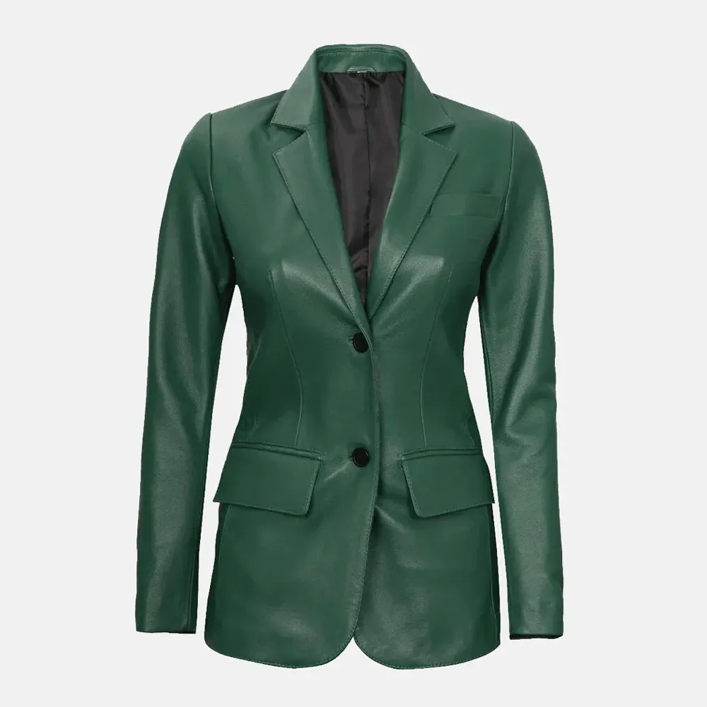 Cassia Comet Womens Leather Blazer