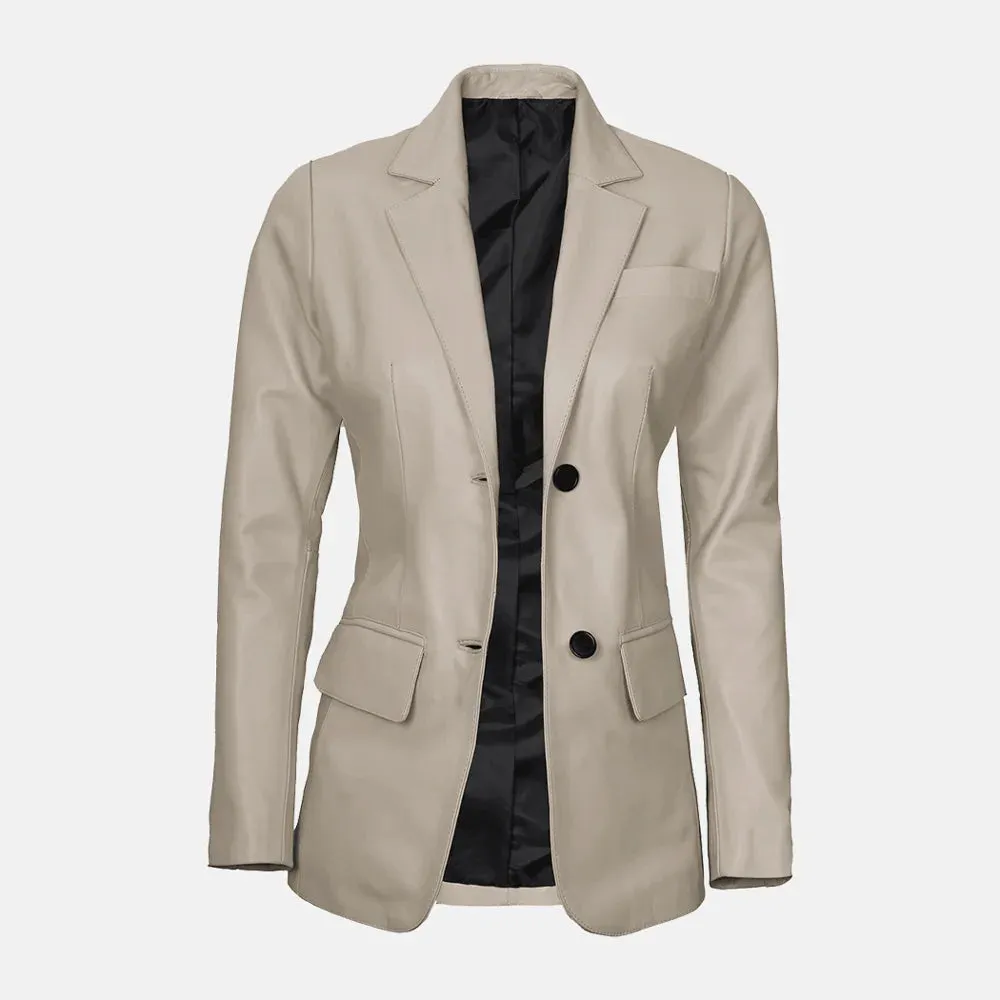 Cassia Comet Womens Leather Blazer