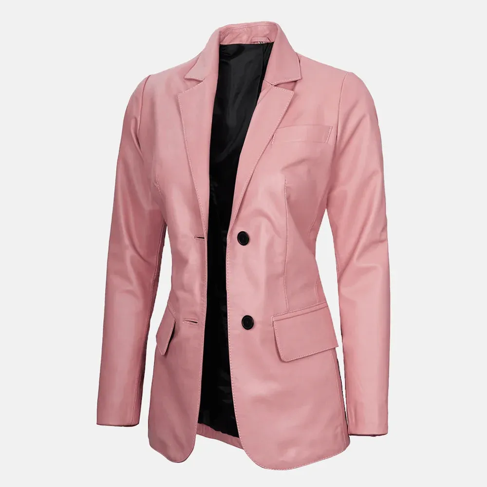 Cassia Comet Womens Leather Blazer