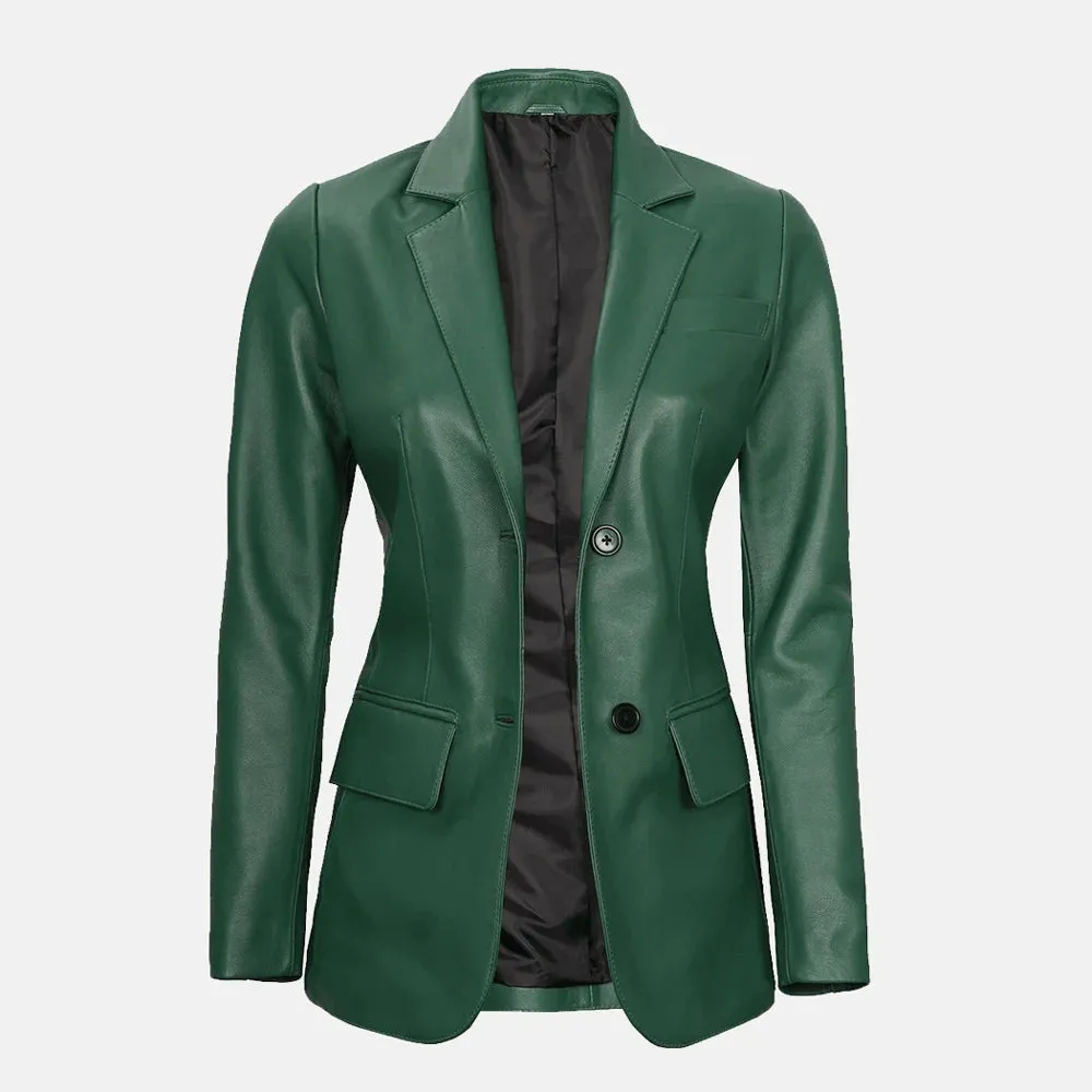 Cassia Comet Womens Leather Blazer