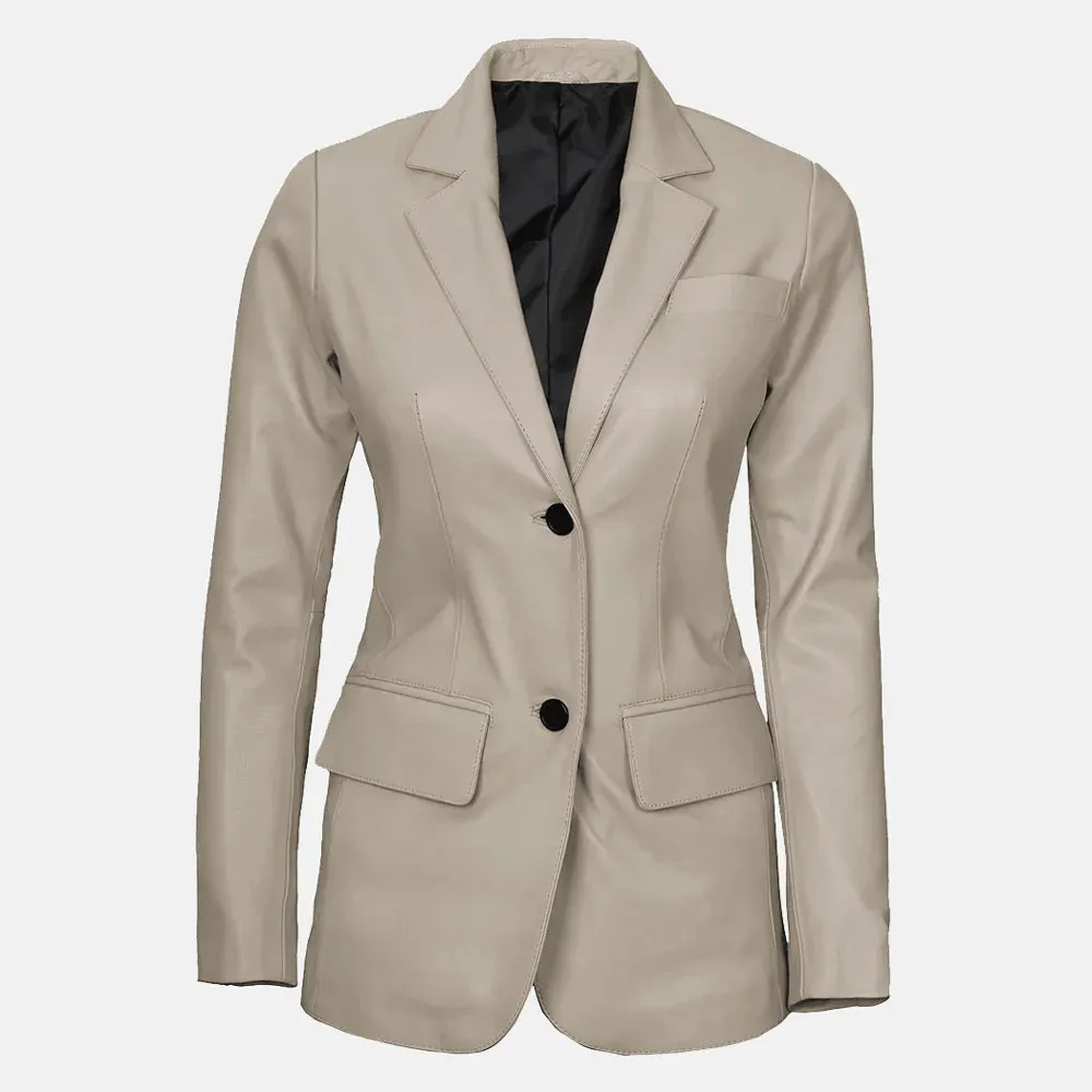 Cassia Comet Womens Leather Blazer