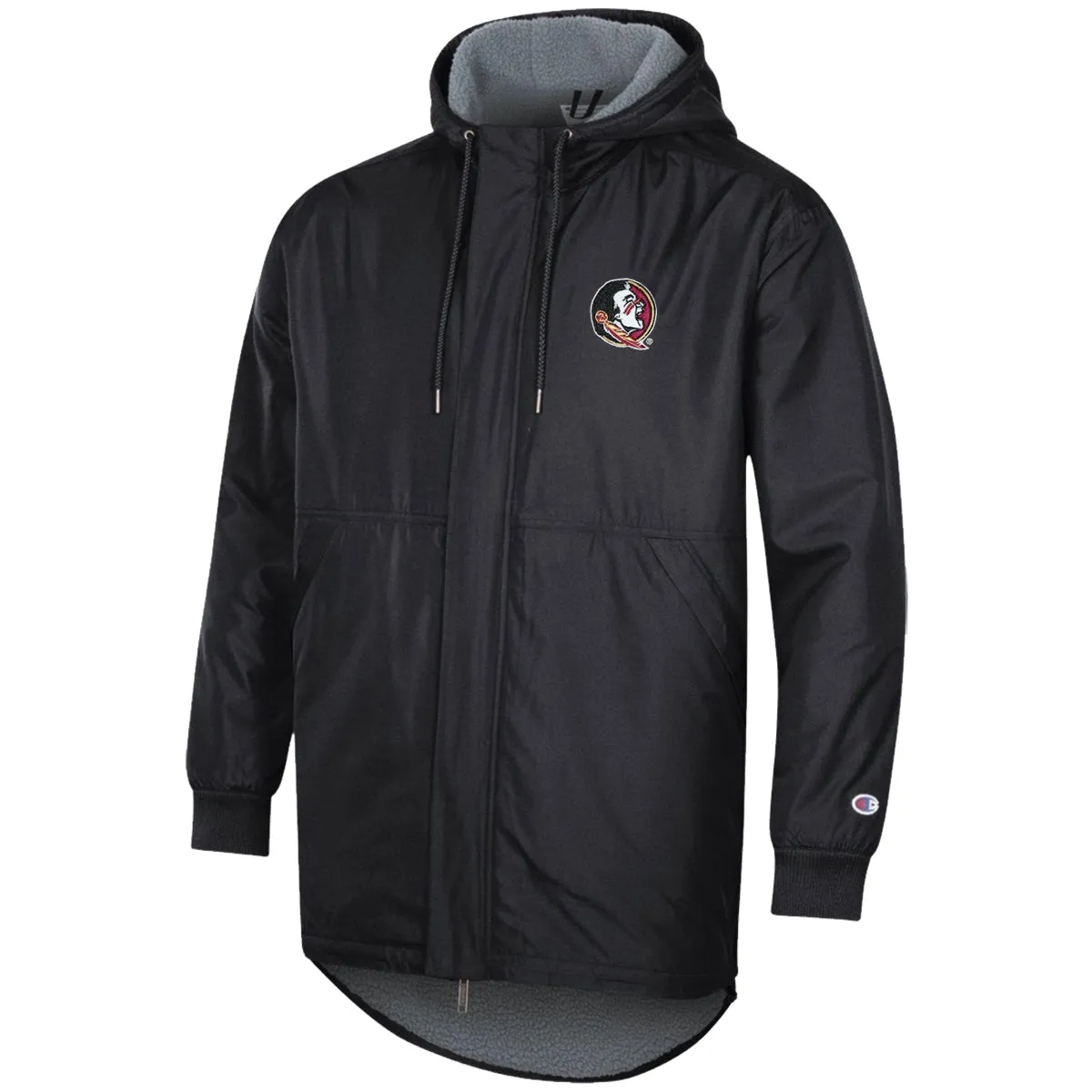 Champion Men's Seminole Logo Sherpa Lined Stadium Jacket - Black