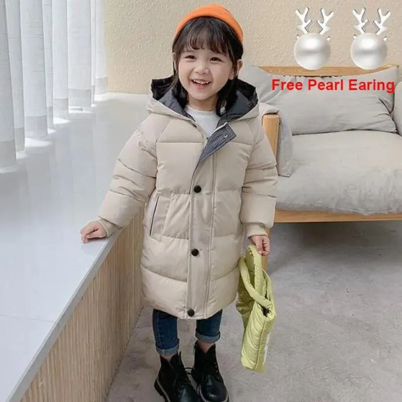 Children Winter Puffer Hoodie Windproof Jacket kids