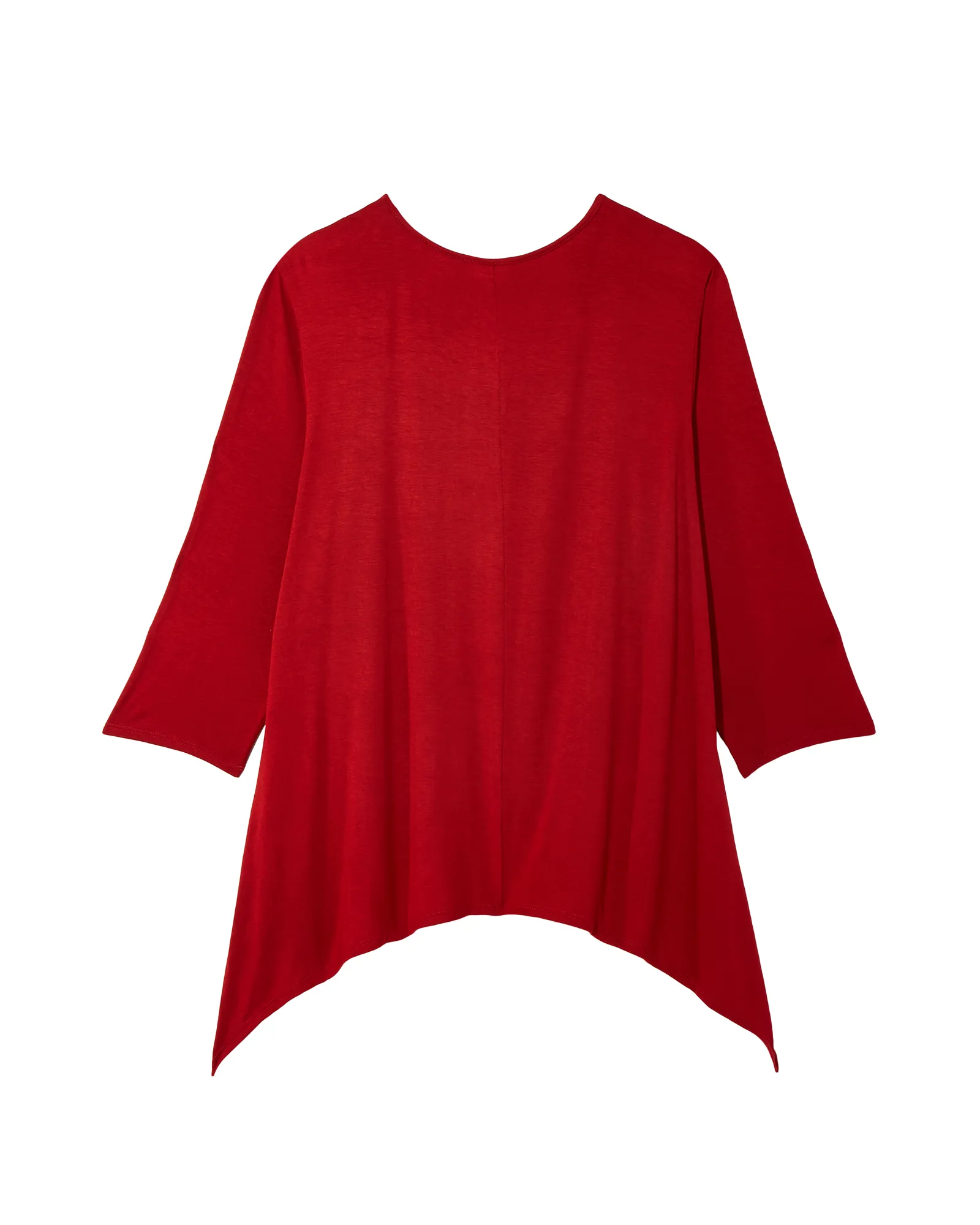 Christine 3/4 Sleeve V-Neck Hardware Sharkbite Top | Red