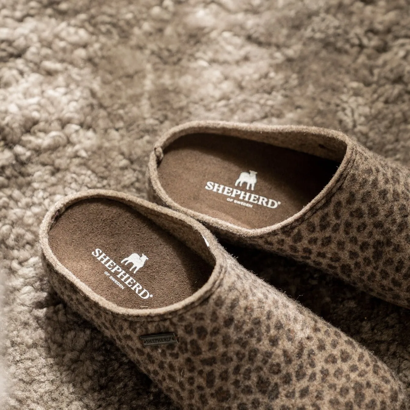 CILLA Shepherd Wool Slip On Slippers with Sole