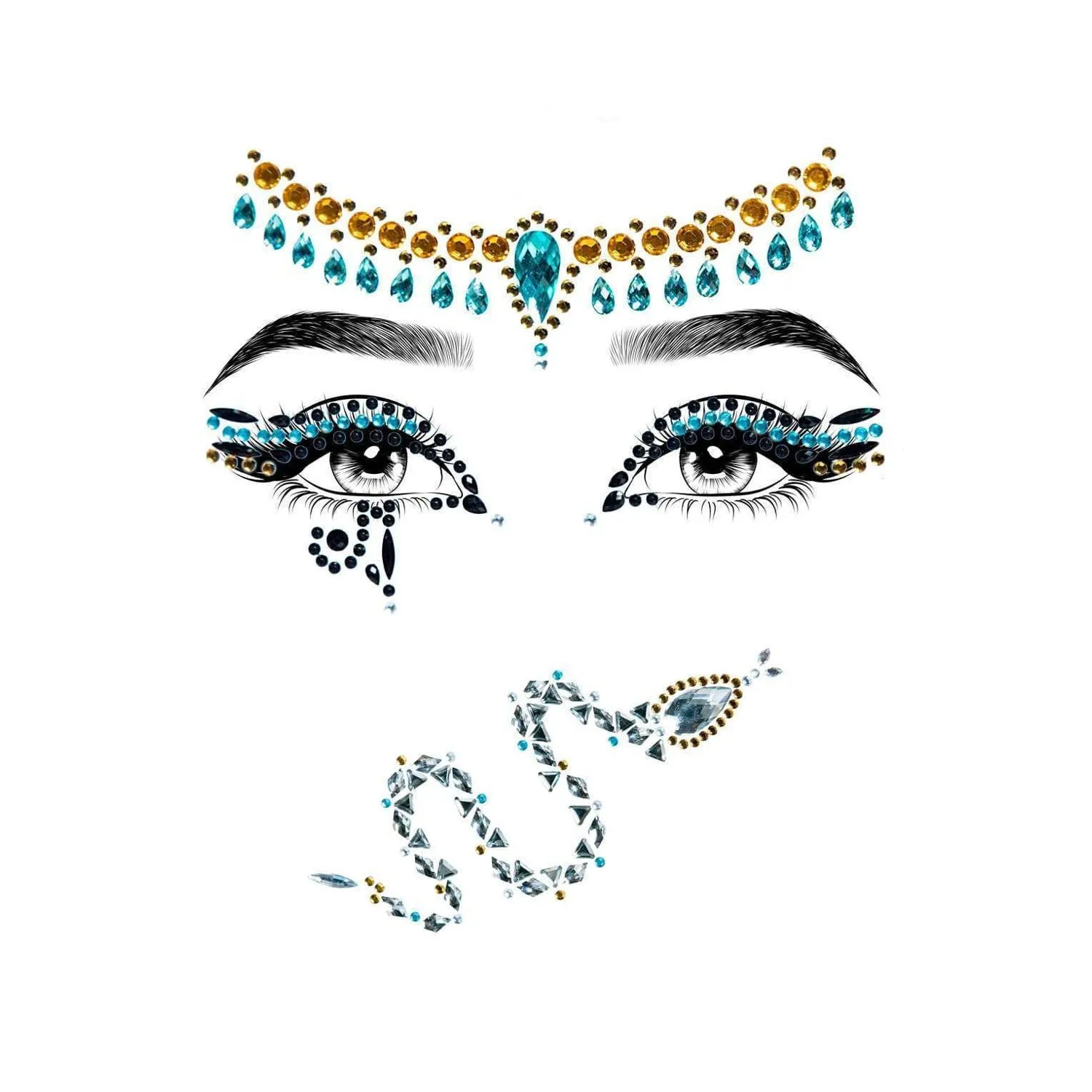 Cleopatra Rhinestone Stick-On Face Jewels