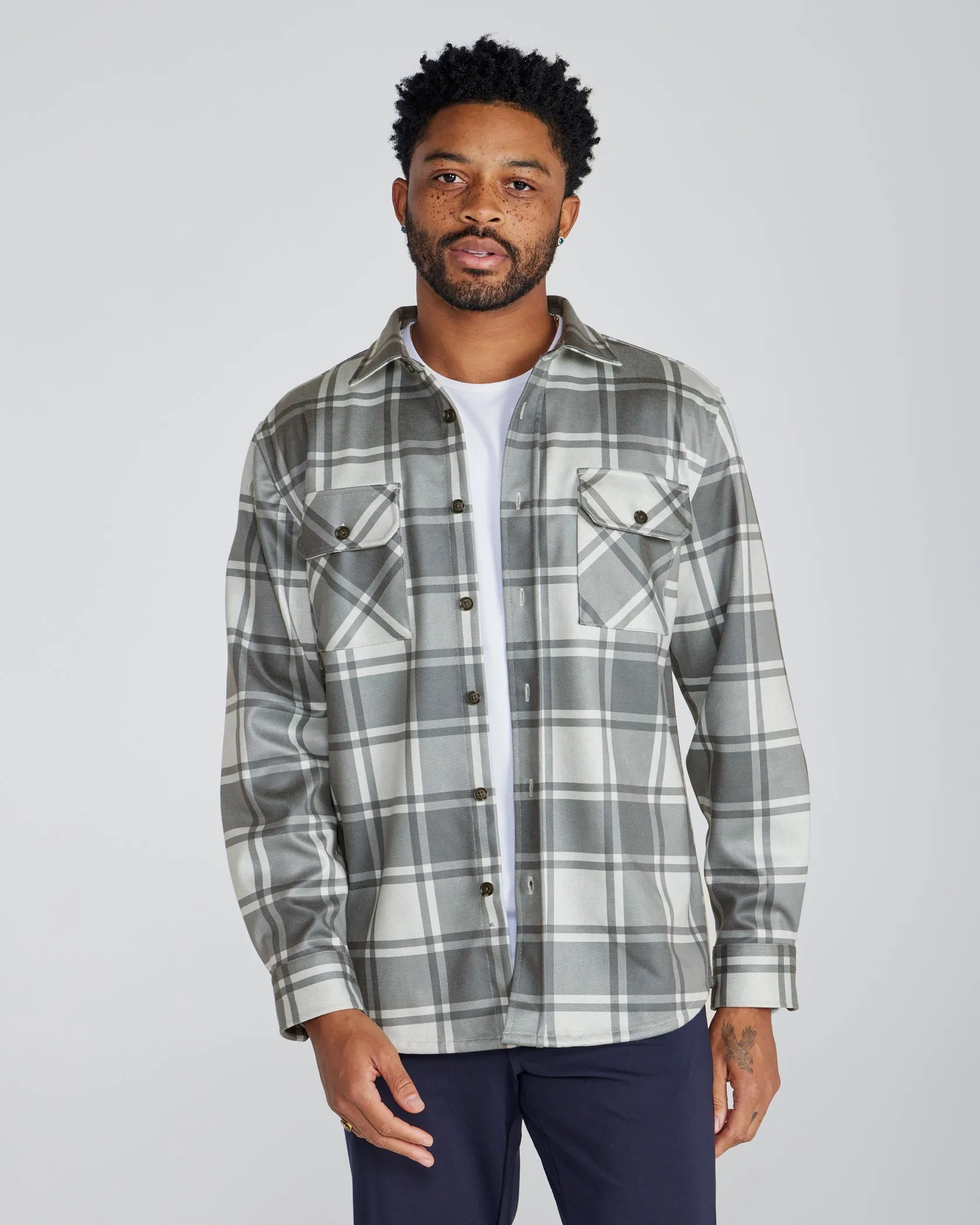 Coastal Overshirt - Grid Plaid