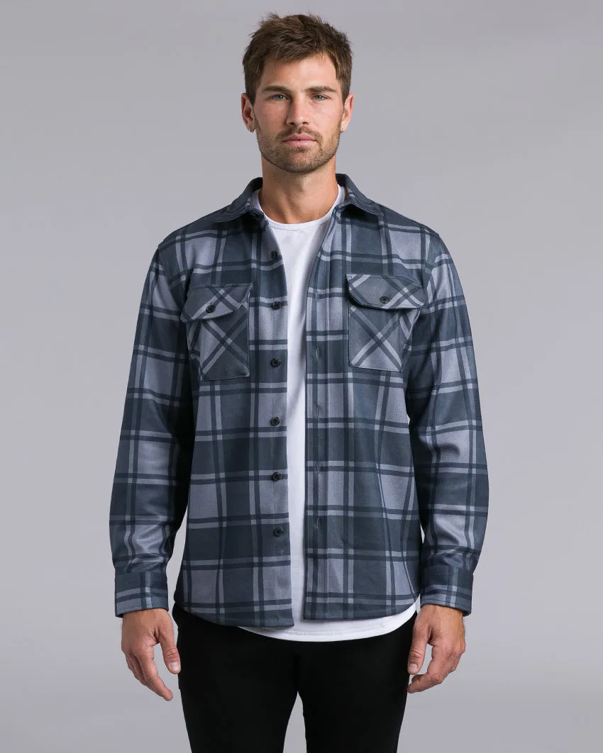 Coastal Overshirt - Grid Plaid