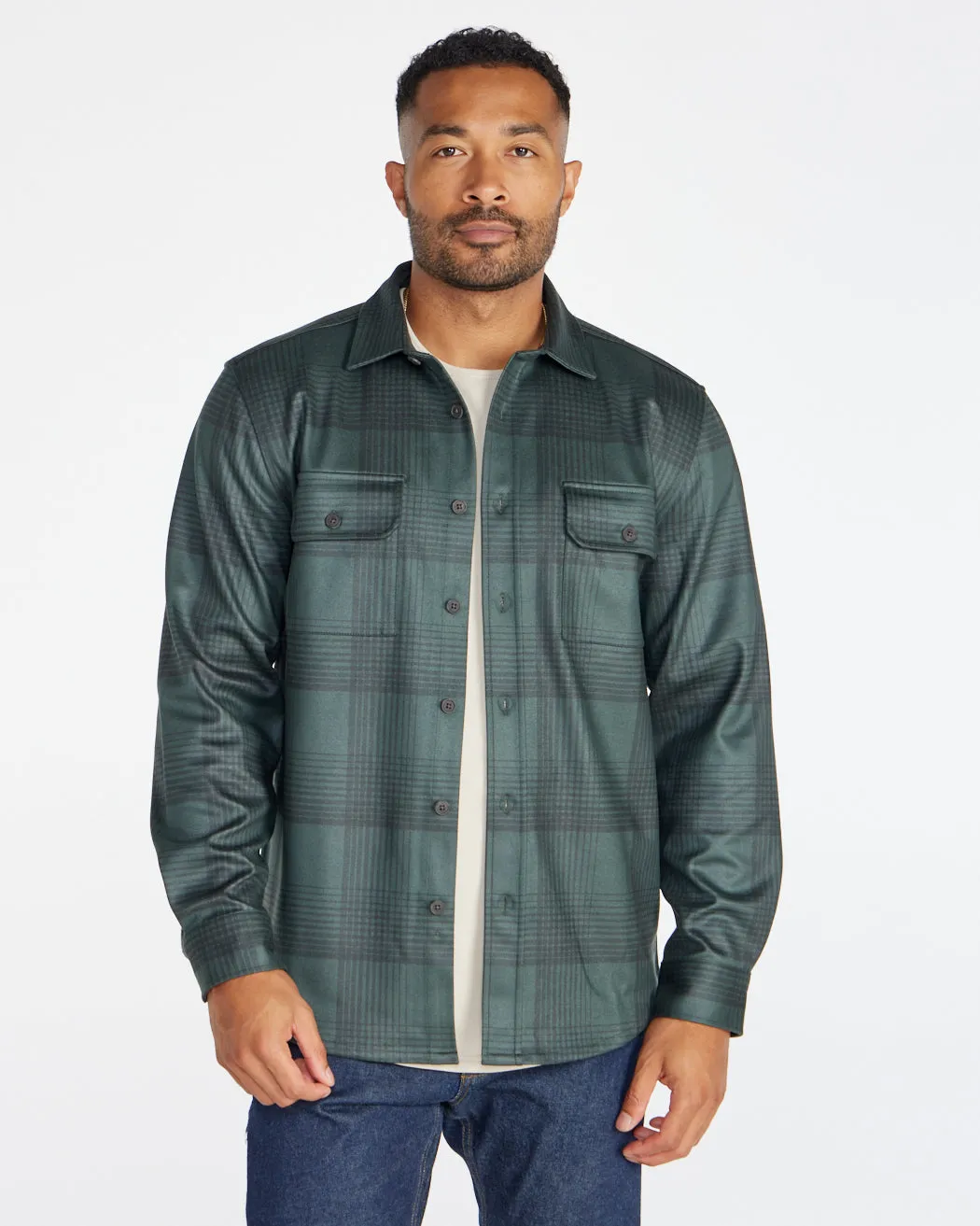 Coastal Overshirt - Ombre Plaid