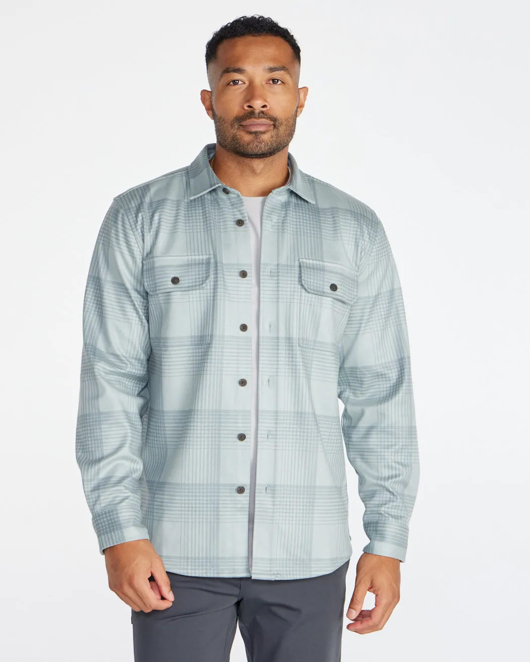 Coastal Overshirt - Ombre Plaid