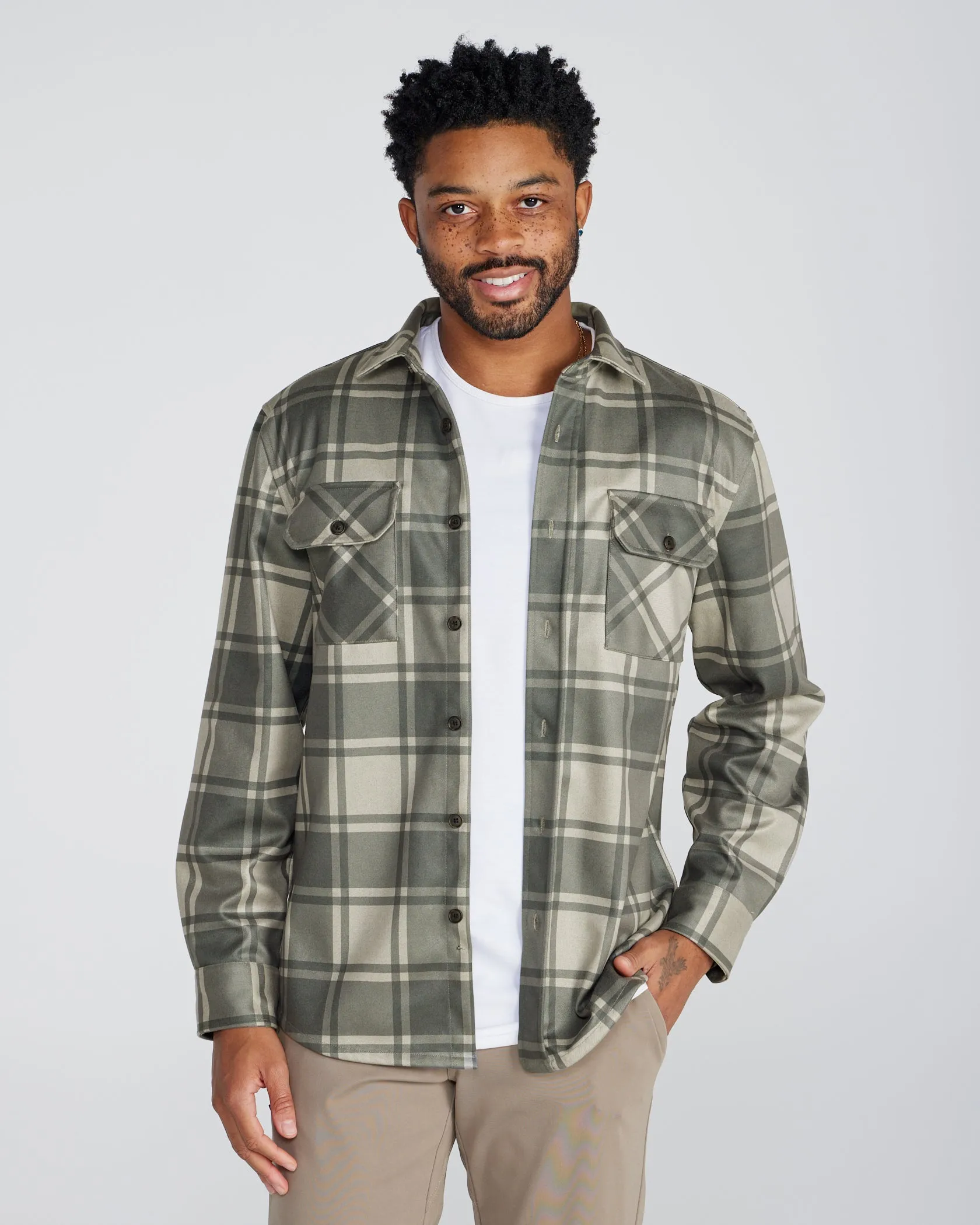 Coastal Overshirt - Ombre Plaid