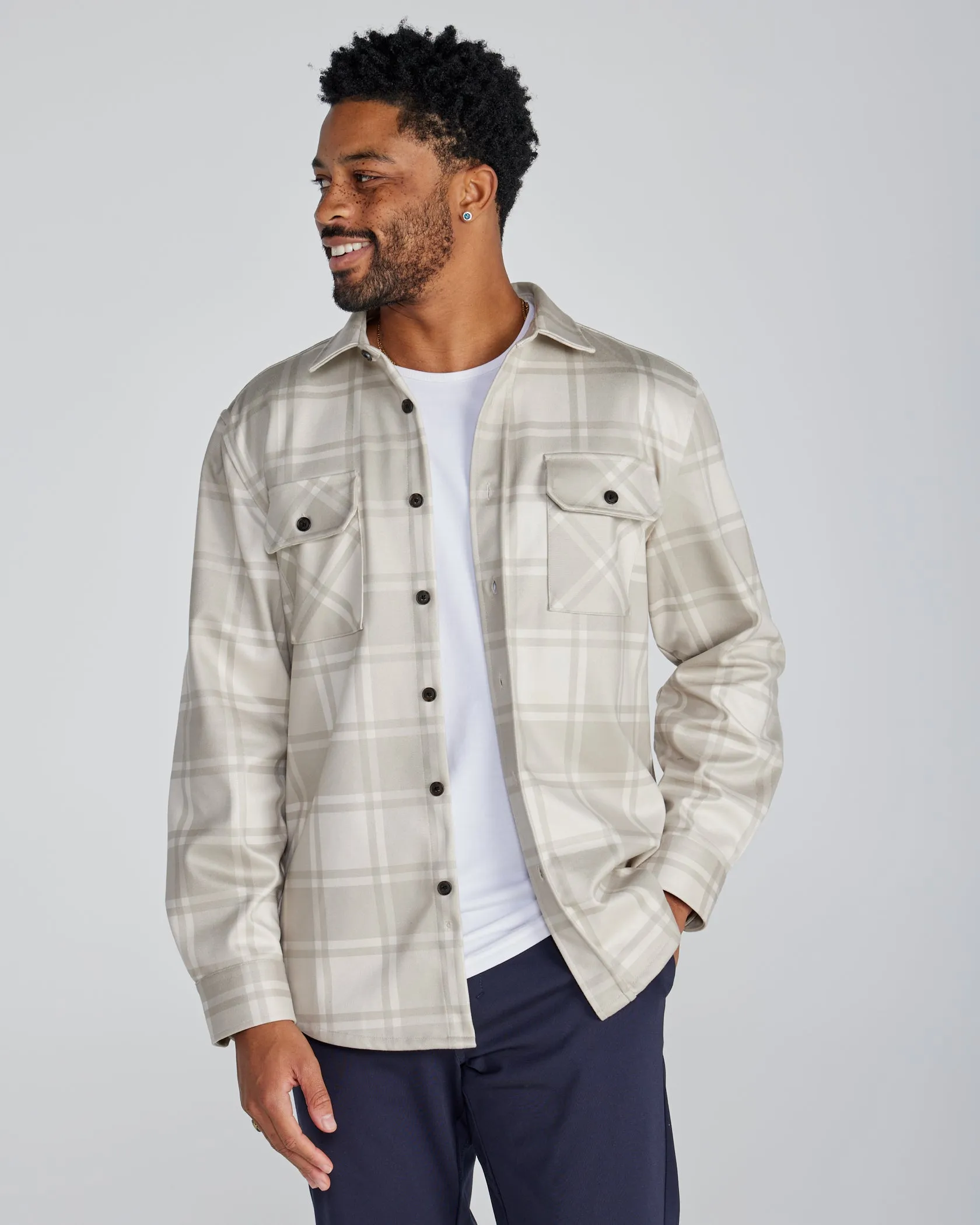 Coastal Overshirt - Ombre Plaid