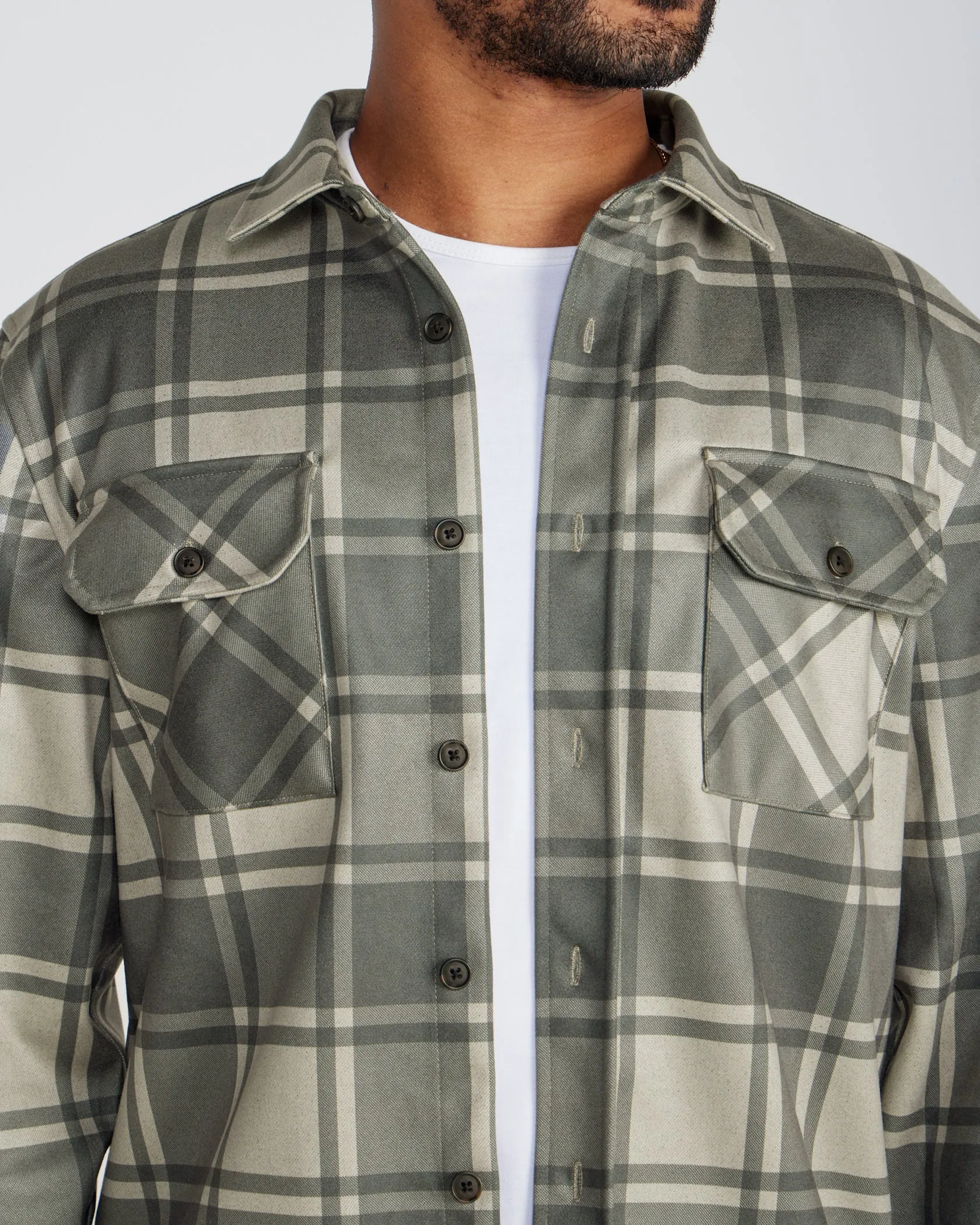 Coastal Overshirt - Ombre Plaid