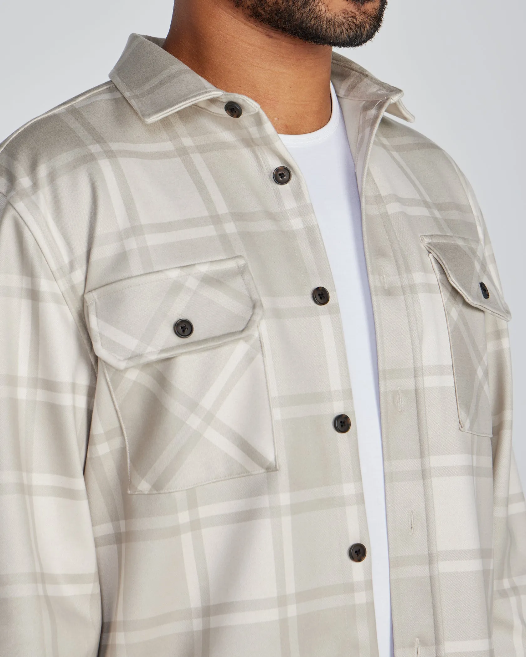 Coastal Overshirt - Ombre Plaid