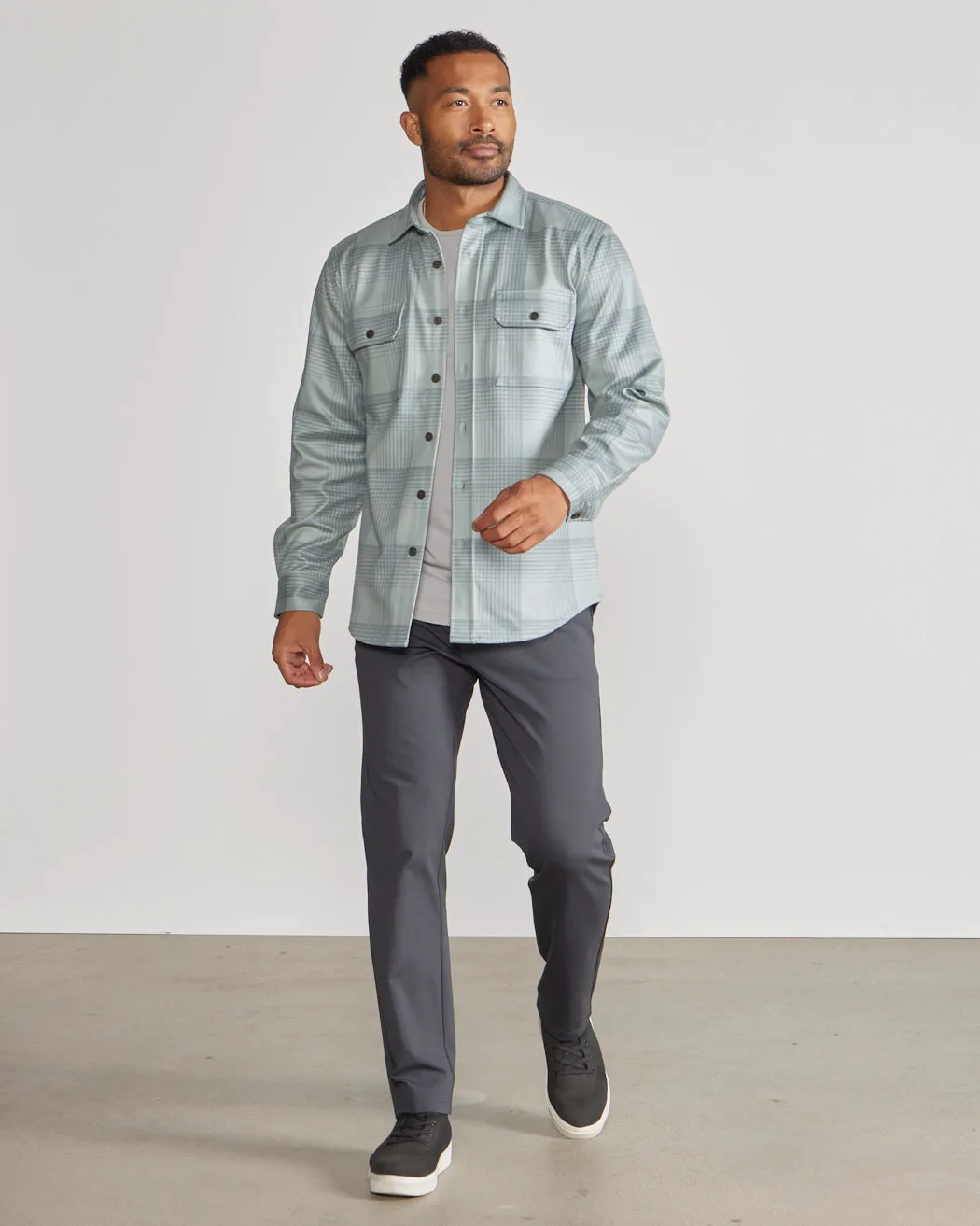 Coastal Overshirt - Ombre Plaid