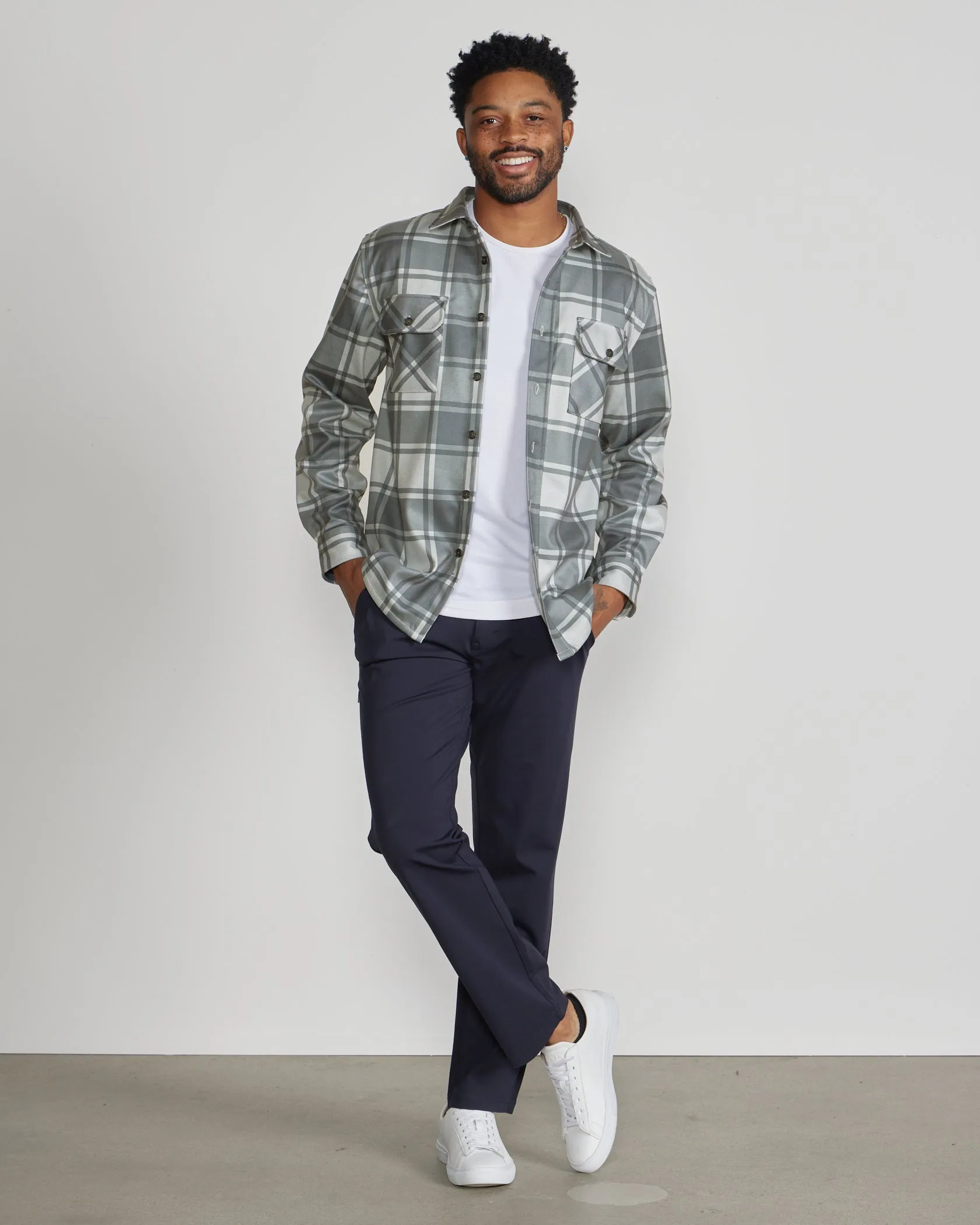 Coastal Overshirt - Ombre Plaid