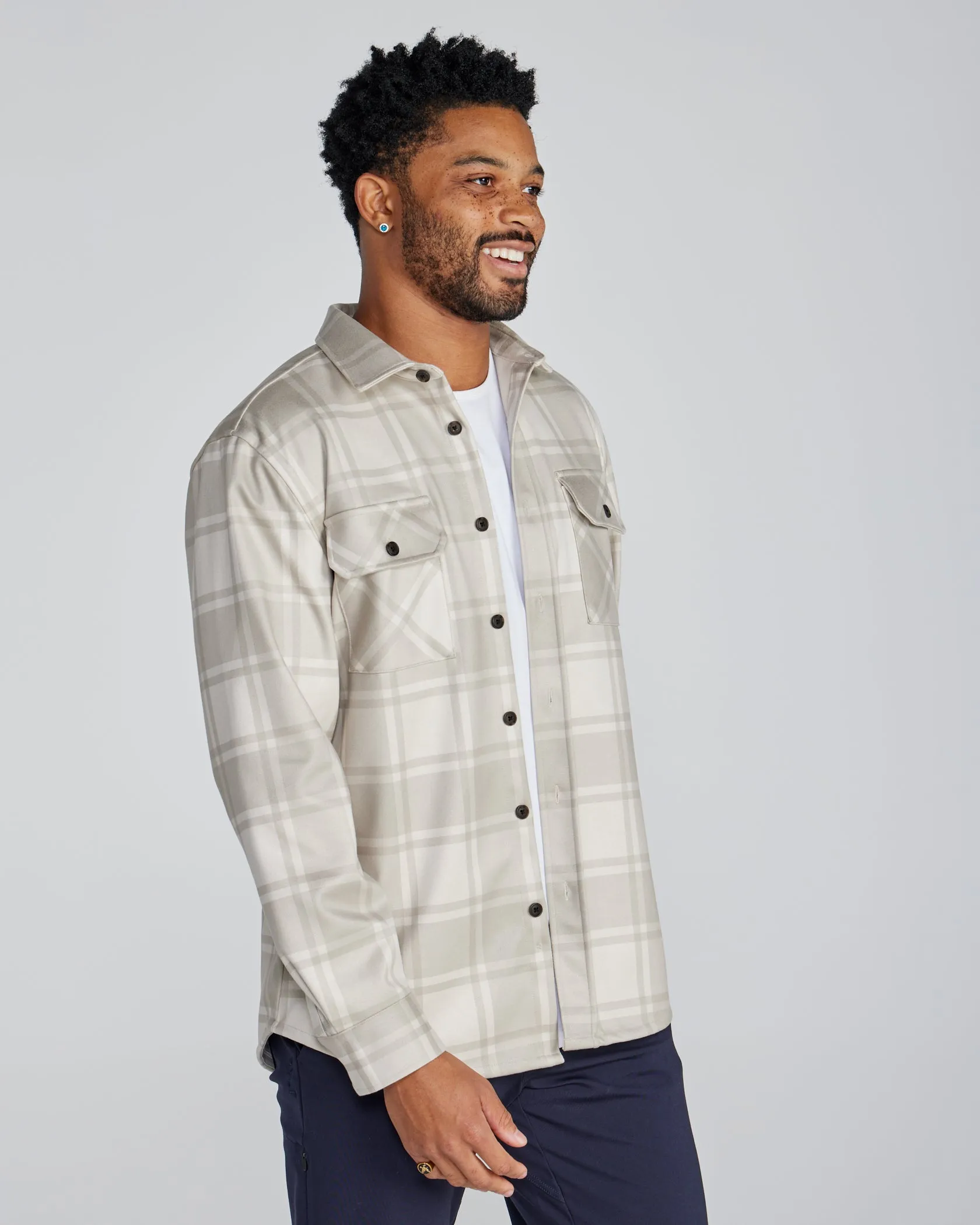 Coastal Overshirt - Ombre Plaid