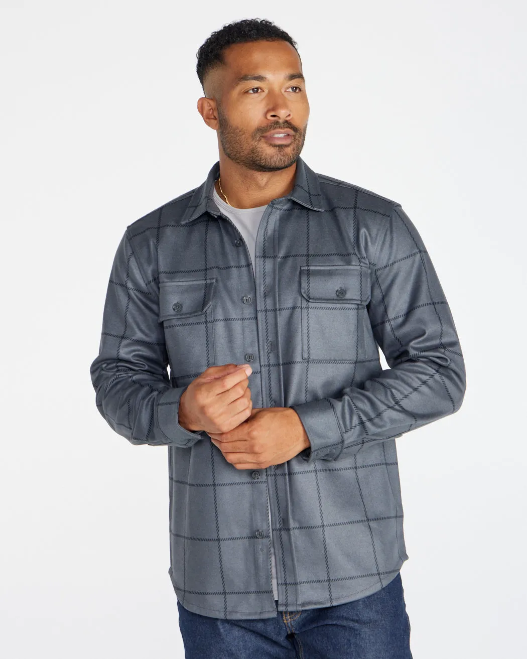 Coastal Overshirt - Ombre Plaid