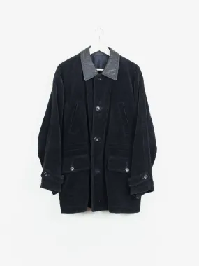 Comme des Garçons Homme 1990 Corduroy Leather-Collar Mac